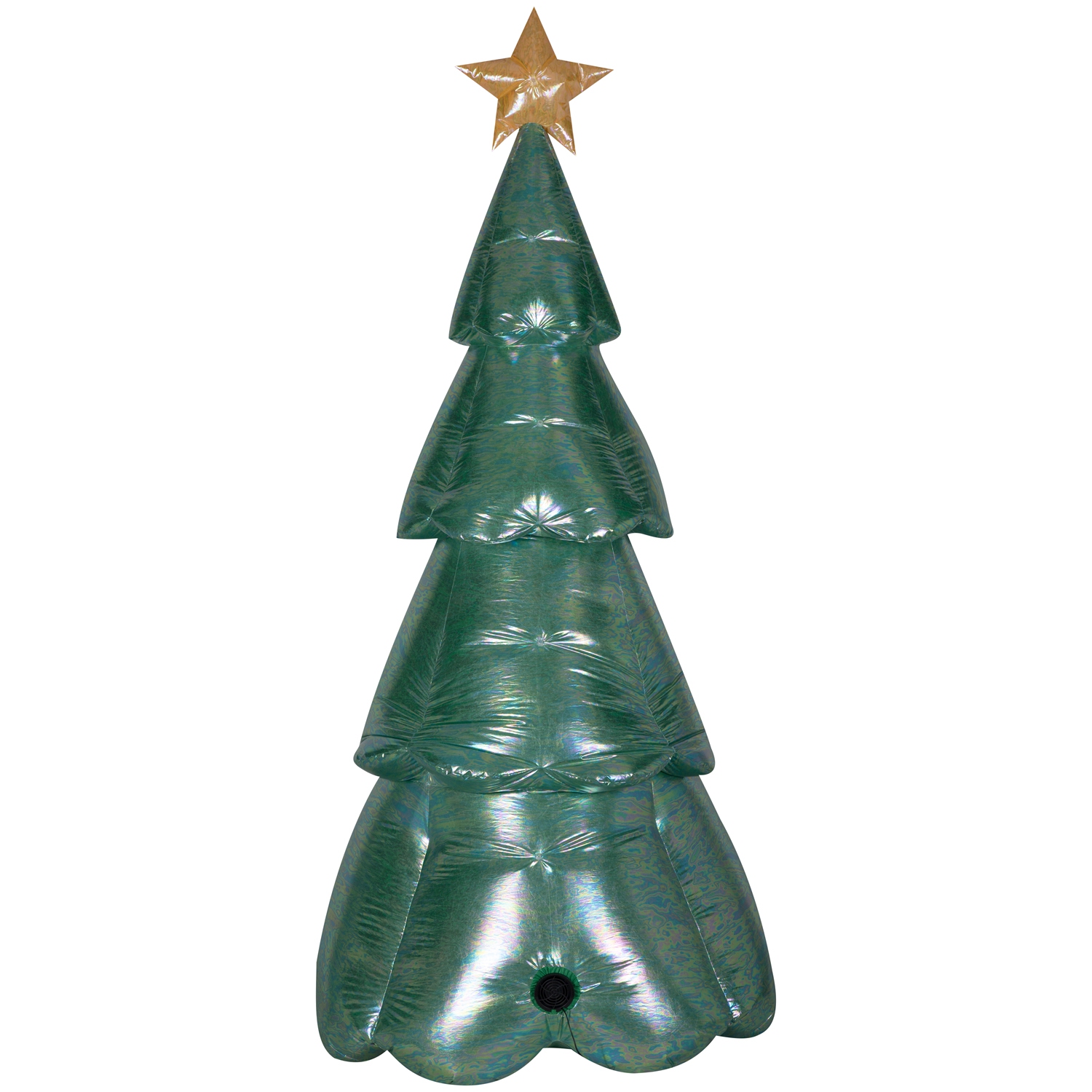 GEMMY INDUSTRIES Airblown® Inflatable -Mixed Media-Green Iridescent Christmas Tree-LG 90"