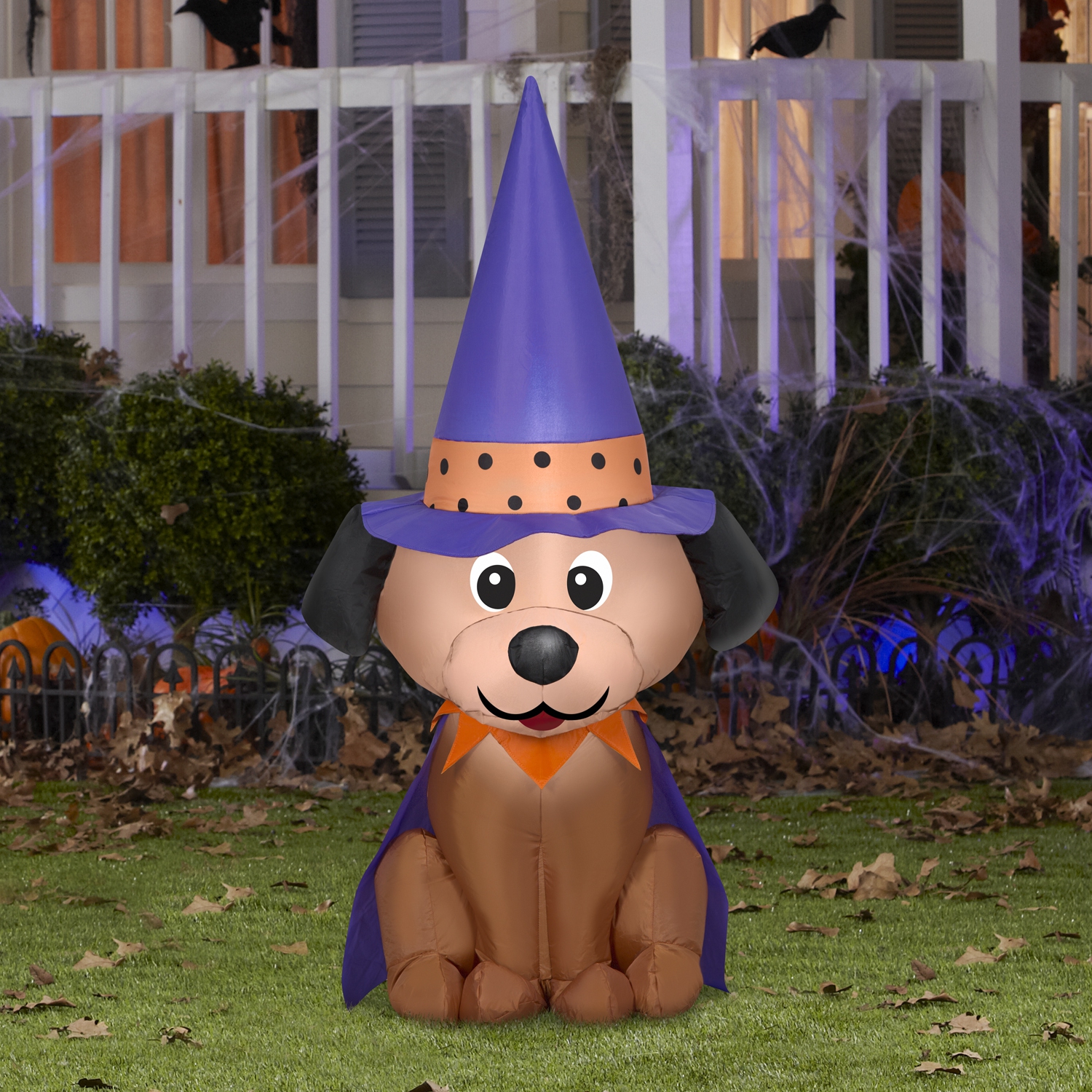 GEMMY INDUSTRIES Airblown® Halloween gonflable, chien avec chapeau de sorcière, petit, 48 po