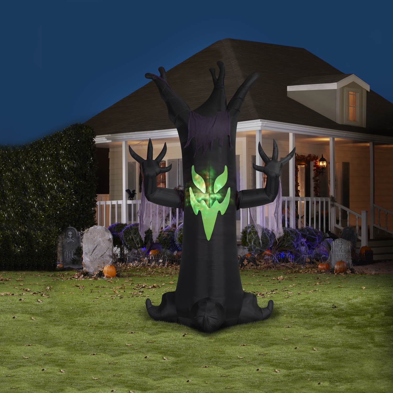 GEMMY INDUSTRIES Airblown® Inflatable and LightShow® Halloween Projection Animated Fire & Ice™-Reaching-Tree-Giant 125"
