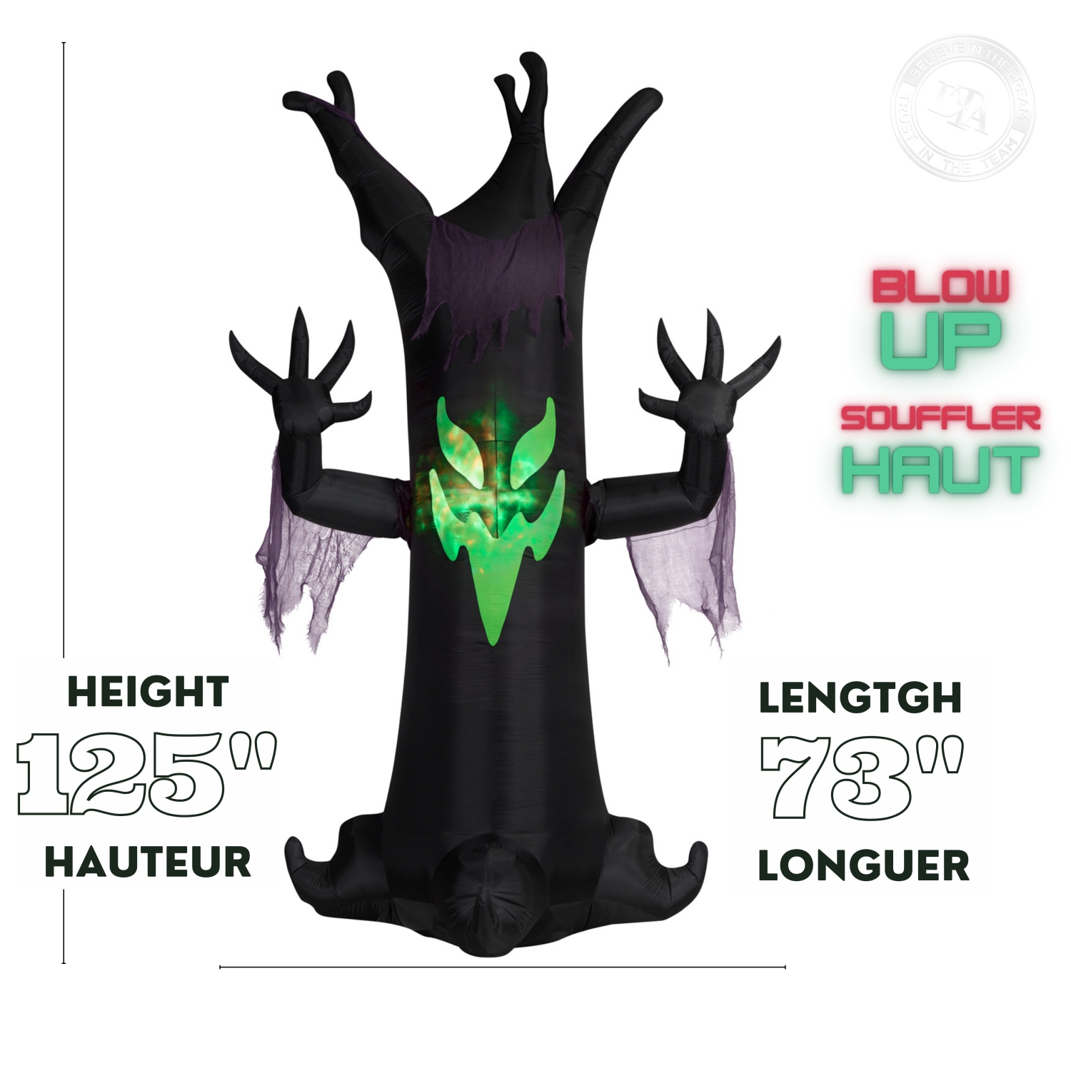 GEMMY INDUSTRIES Airblown® Inflatable and LightShow® Halloween Projection Animated Fire & Ice™-Reaching-Tree-Giant 125"