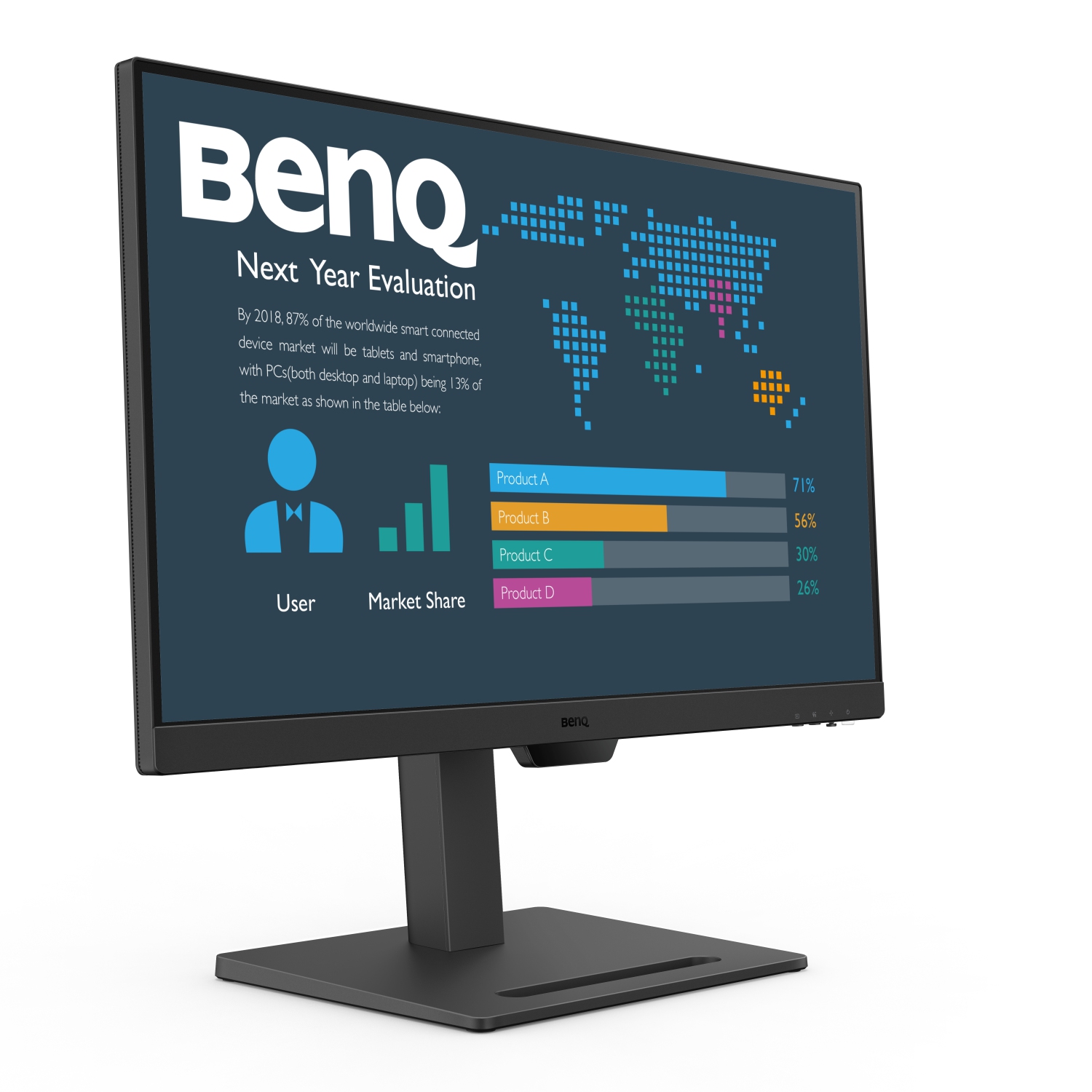 Moniteur de bureau 100&nbsp;Hz 1080p à deux ports HDMI de 27 po de BenQ