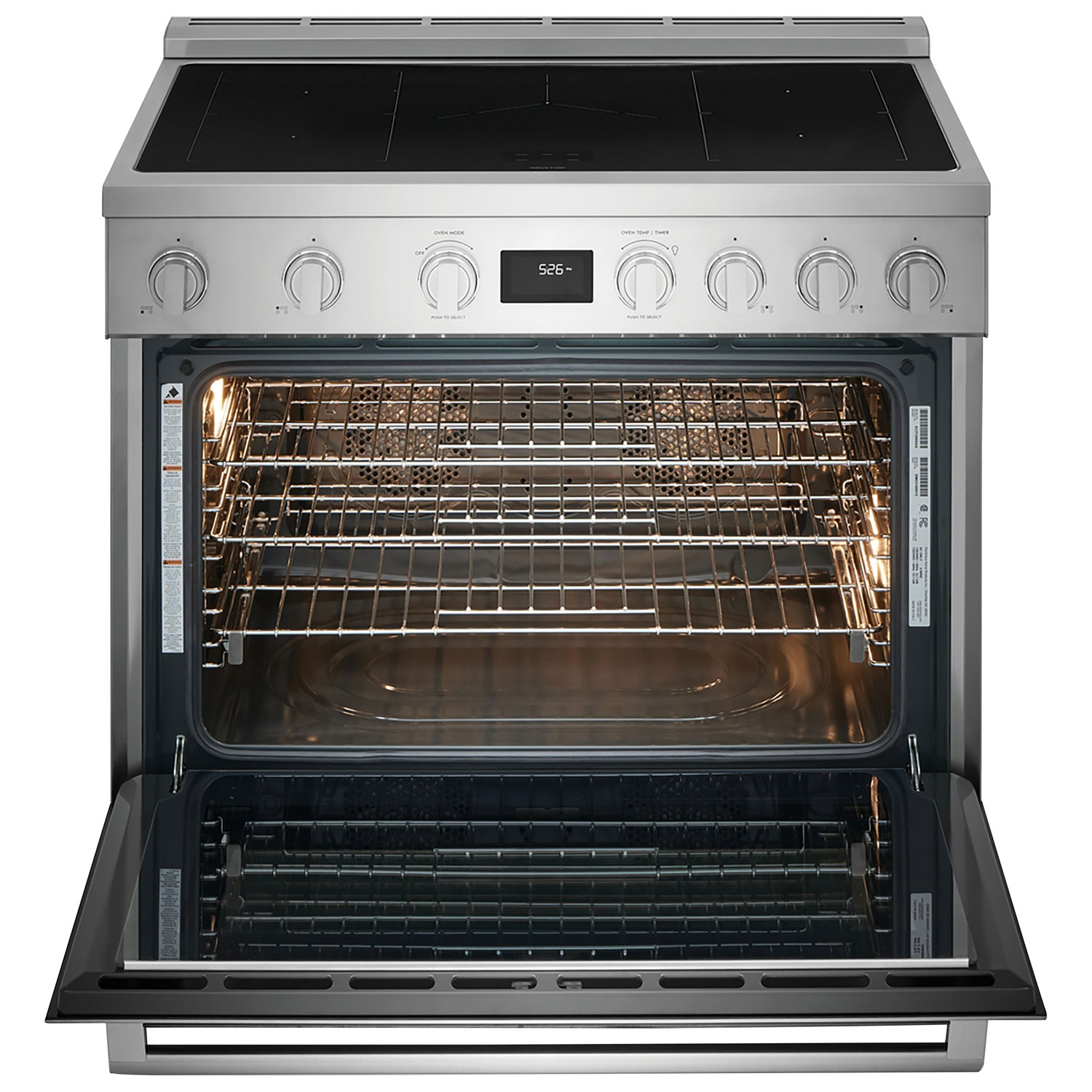 Cuisinière à induction autonome à 5 éléments avec convection véritable 4,4 pi³ 36 po d'Electrolux - Inox