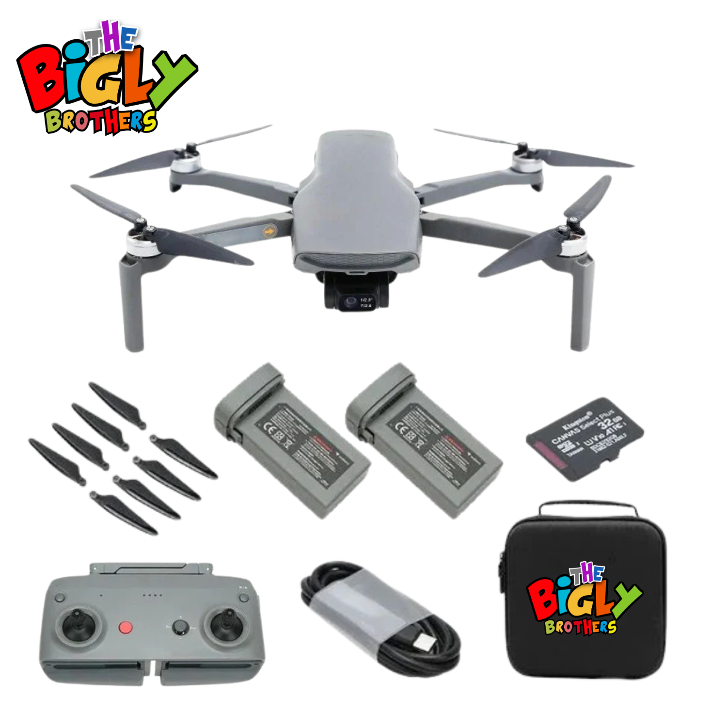 New Release The Bigly Brothers Walker-Air Mini SE FPV Drone, One Throw Fly, 48 MP Camera, 58-Mins Flight Time, 4km Range, 3-Axis Gimbal, GPS System, Follow Me Mode, Below 249 Grams