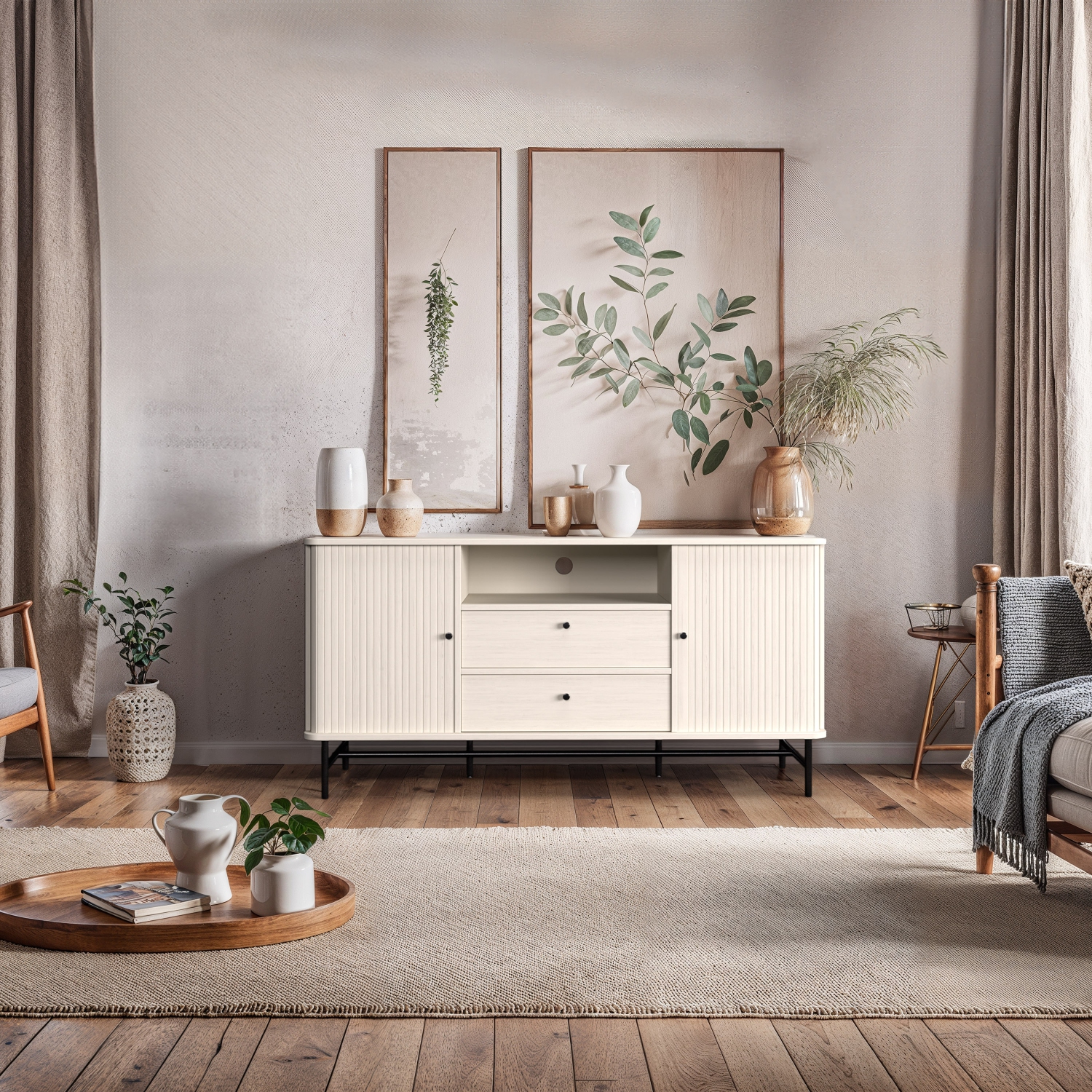 Buffet courbé Amber & Emily White