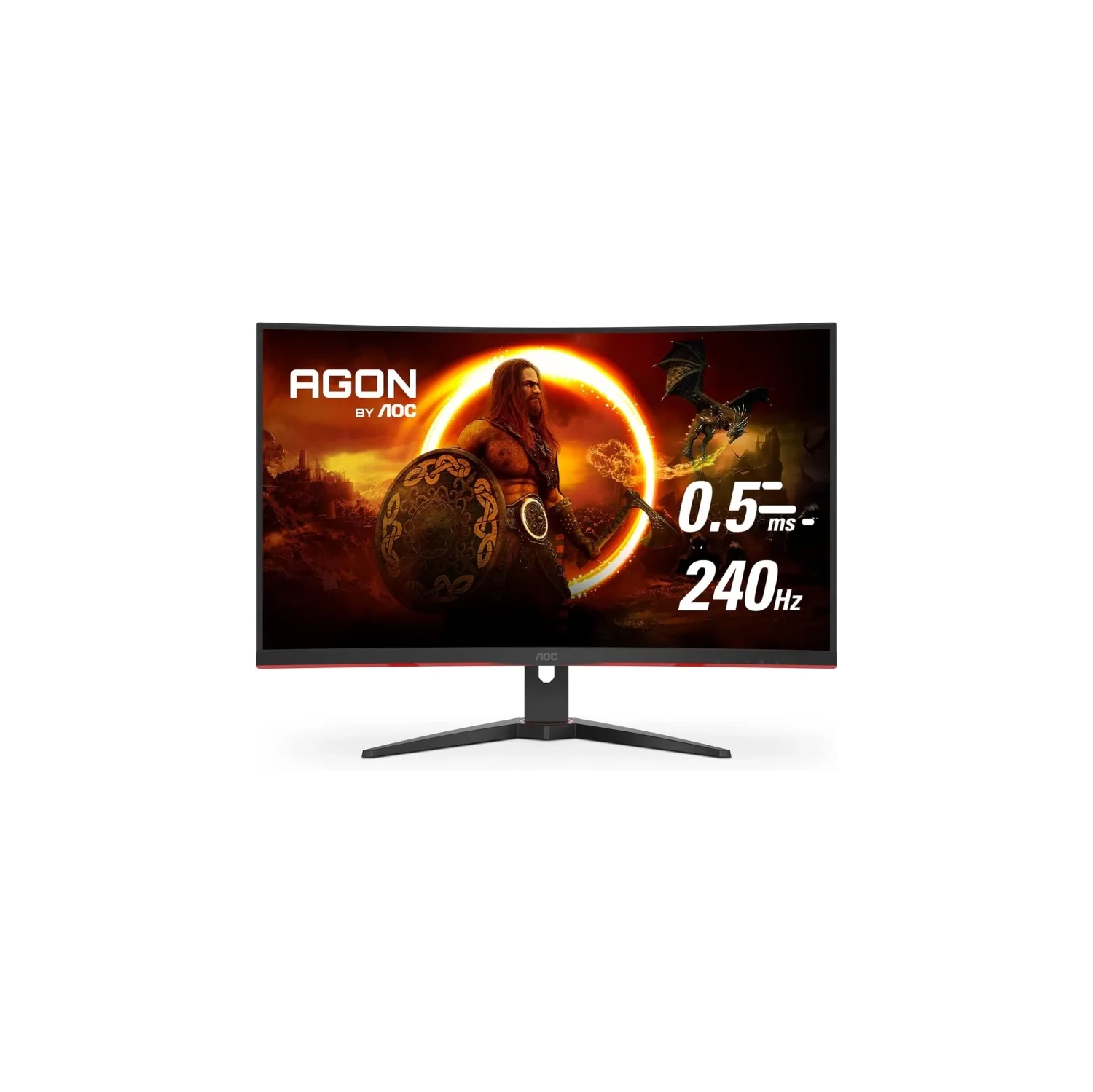 AOC C32G2ZE 32" Curved Frameless Gaming Monitor: 0.5ms 240Hz, FHD 1080p, AMD FreeSync Premium, VESA Mount
