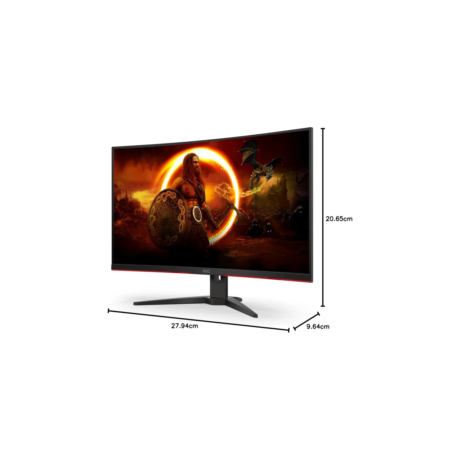 AOC C32G2ZE 32" Curved Frameless Gaming Monitor: 0.5ms 240Hz, FHD 1080p, AMD FreeSync Premium, VESA Mount