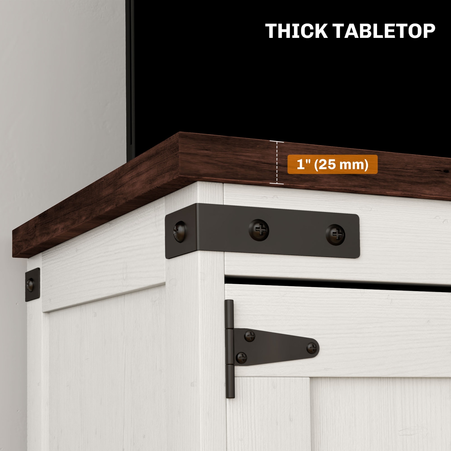 HOMCOM TV Stand for up to 50" TV, Modern Farmhouse Entertainment Center with 2 Cable Holes, TV Console Table with 2 Adjustable Shelves for Living