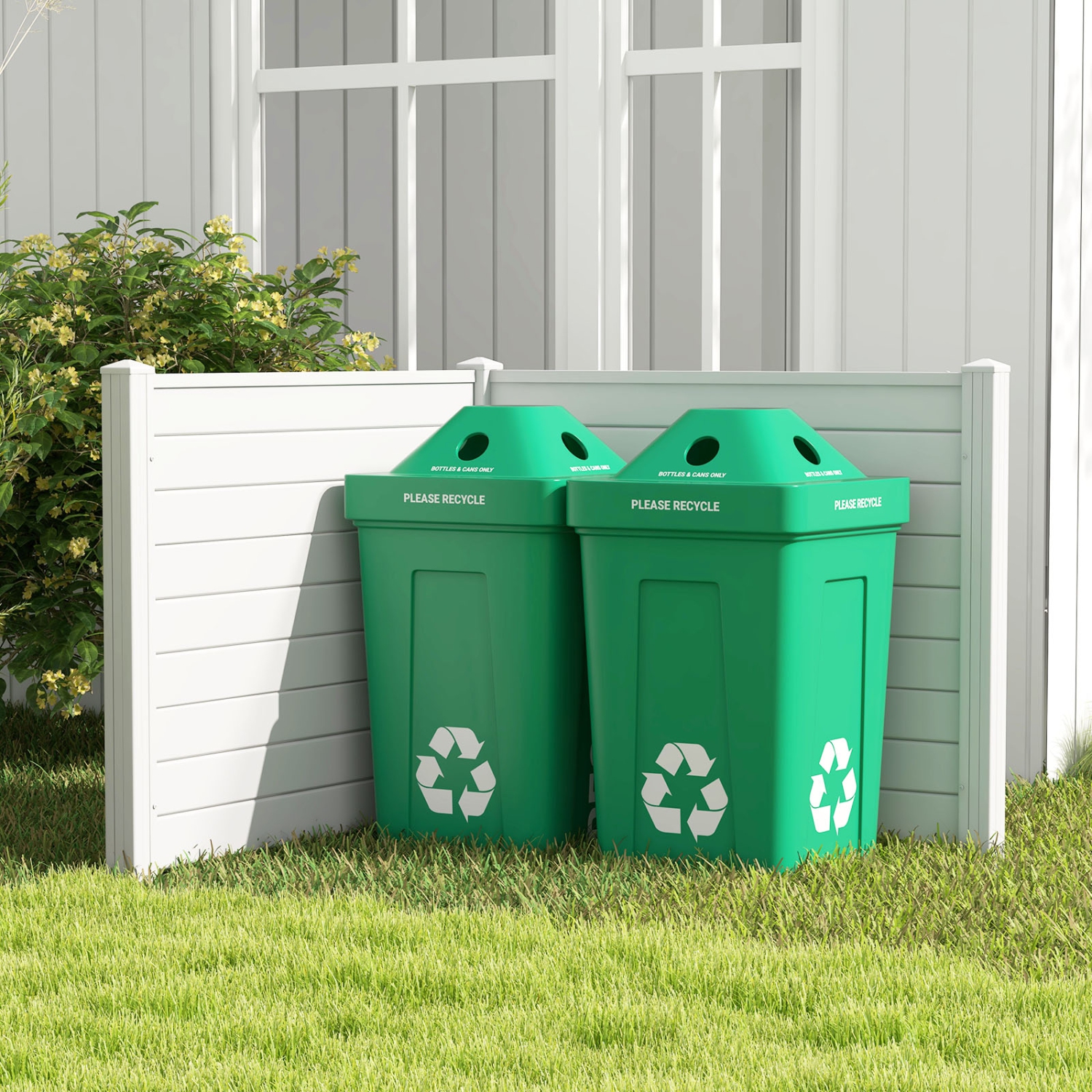 Costway 48"L x 37.5"H Air Conditioner Fence Screen Panel Kit with 3 Ground Stakes