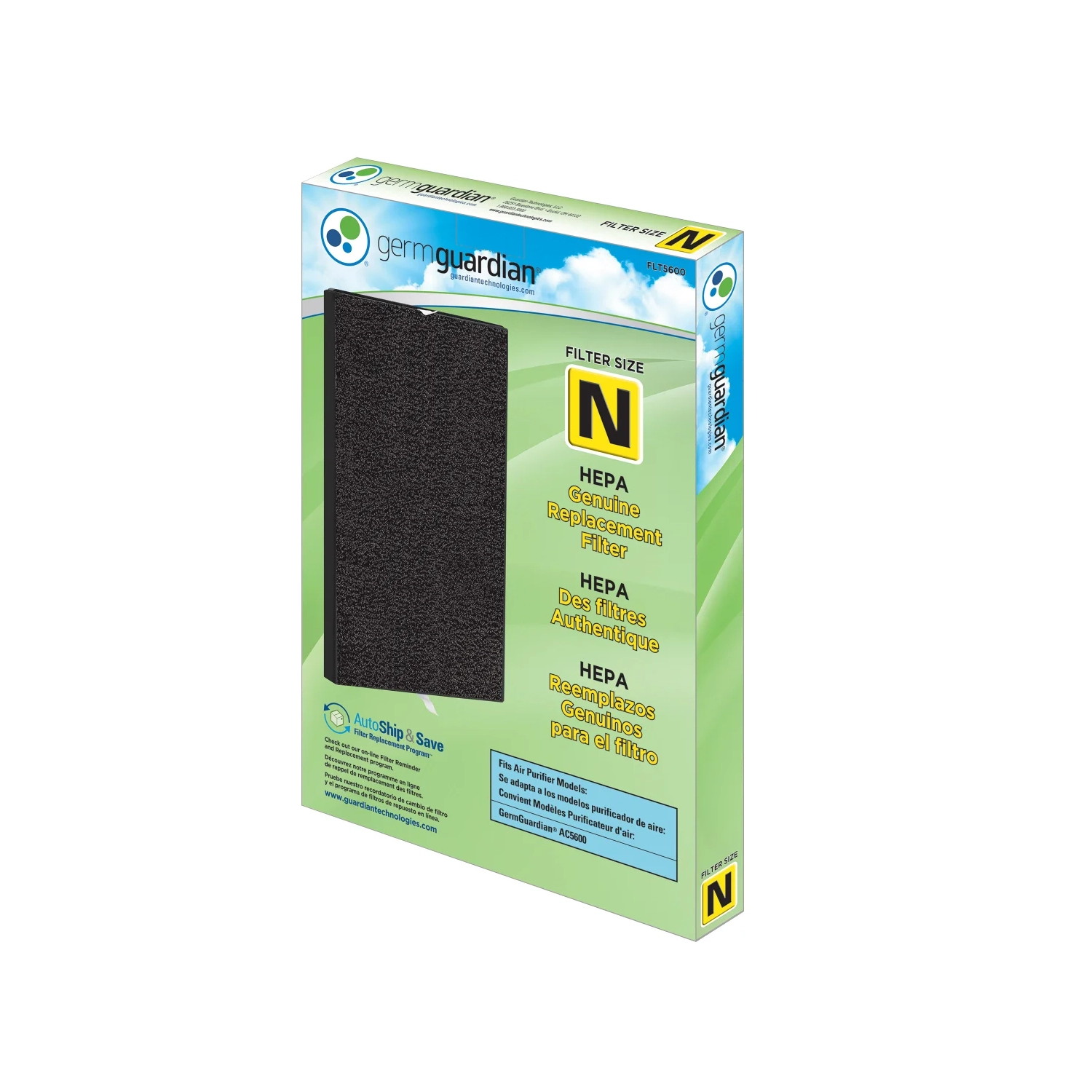 GermGuardian FLT5600 True HEPA Genuine Replacement Filter N, Pack of 2