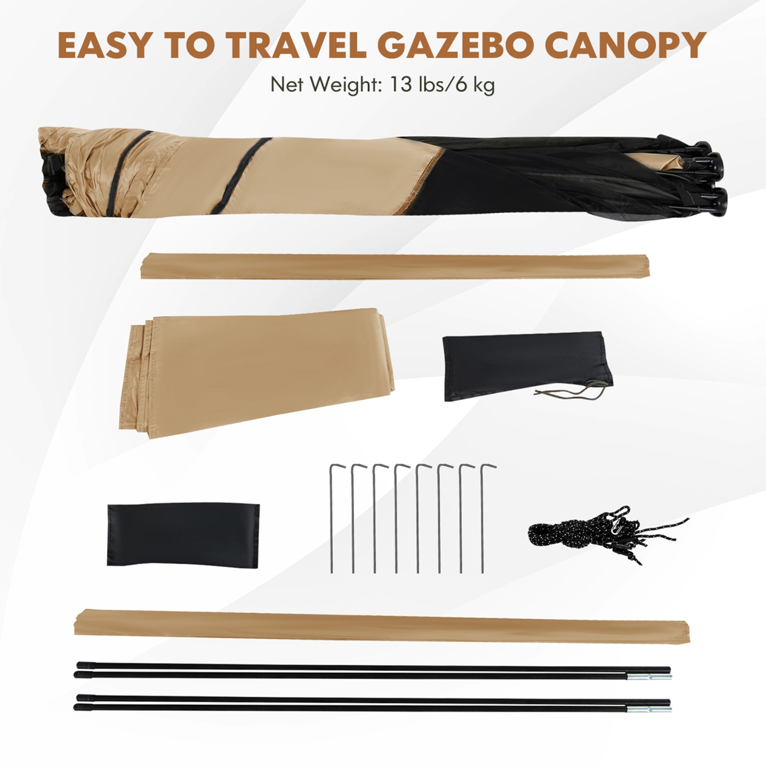 Costway 6.7 FT x 6.7 FT 4-Panel Pop up Camping Gazebo Quick-Set with 2 Sunshade Cloths