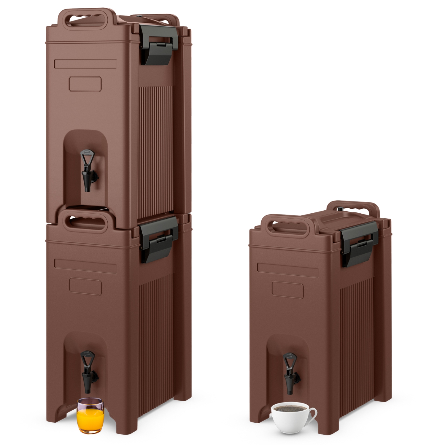 Costway 3 PCS Insulated Beverage Server/Dispenser 5 Gallon Hot & Cold Drinks with Handles Coffee