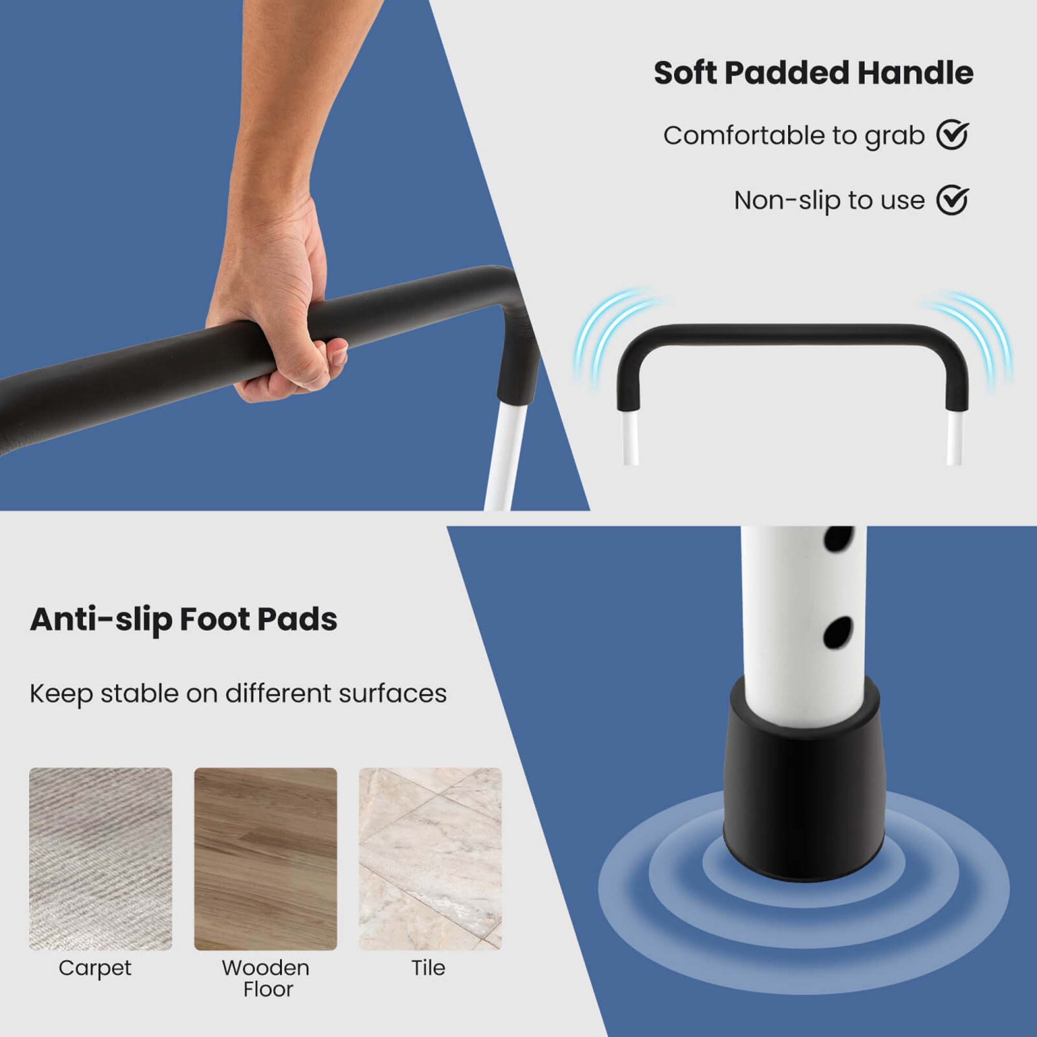 Barre de support de lit réglable de Costway pour les personnes âgées et les personnes âgées