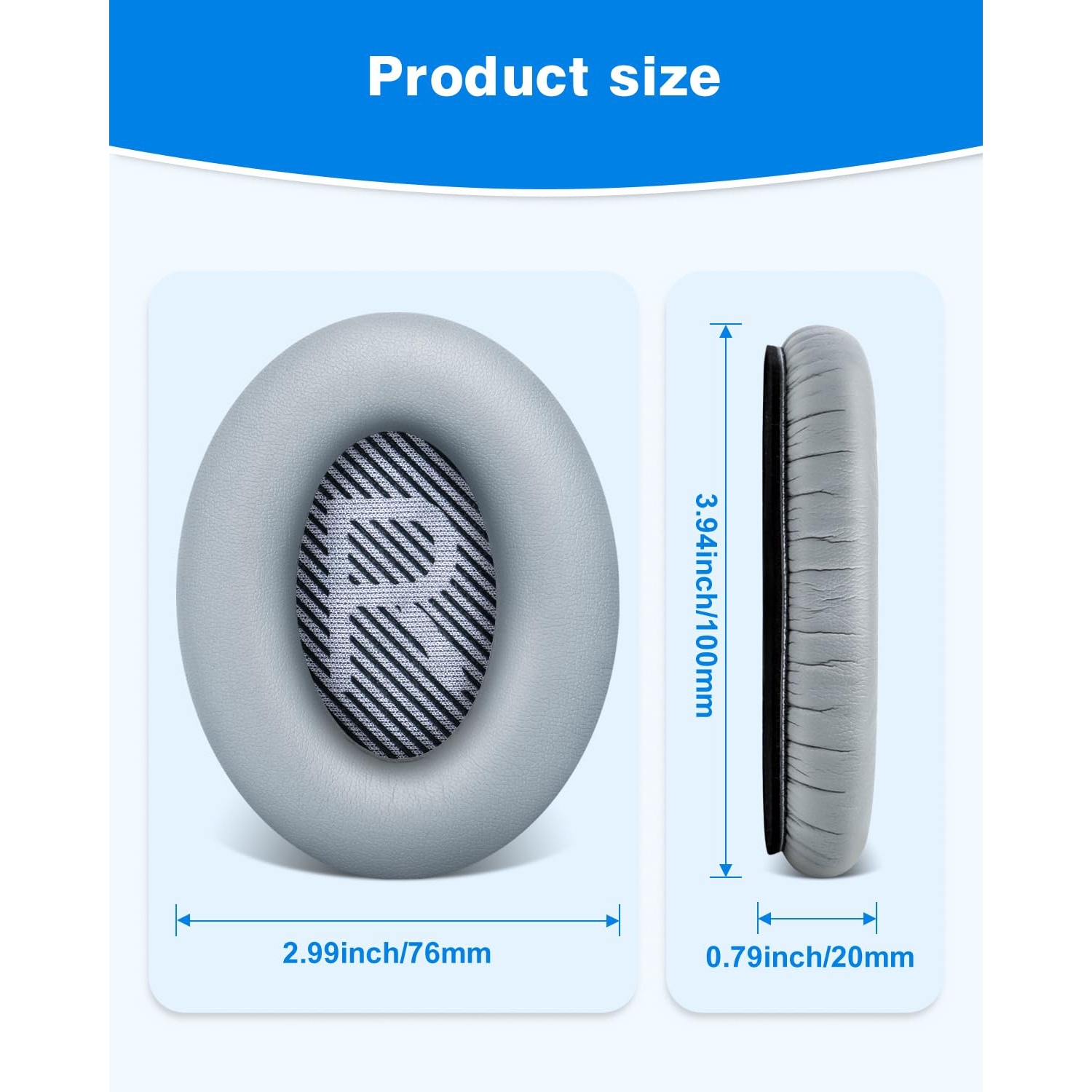 Ensemble de coussinets d'oreilles de remplacement en cuir protéiné Quiet Comfort 35 de Bose pour QC 35/25/15 QC2/AE2/AE2i/Ae2&nbsp;W/Sound Link/Sound