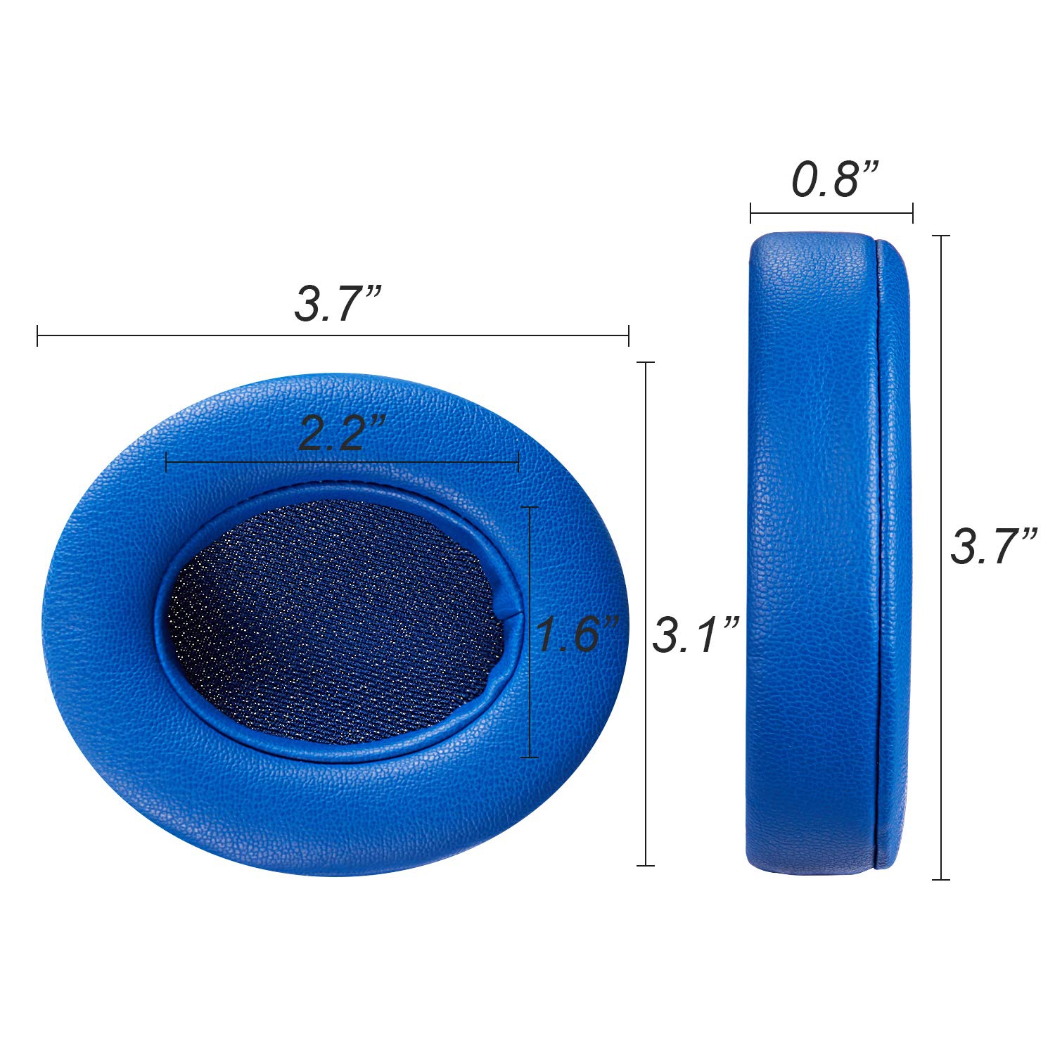 Coussinets de rechange pour Beats Studio 2,0/3,0 sans fil et avec fil, coussin avec forme de mémoire et cuir protéiné, bleu