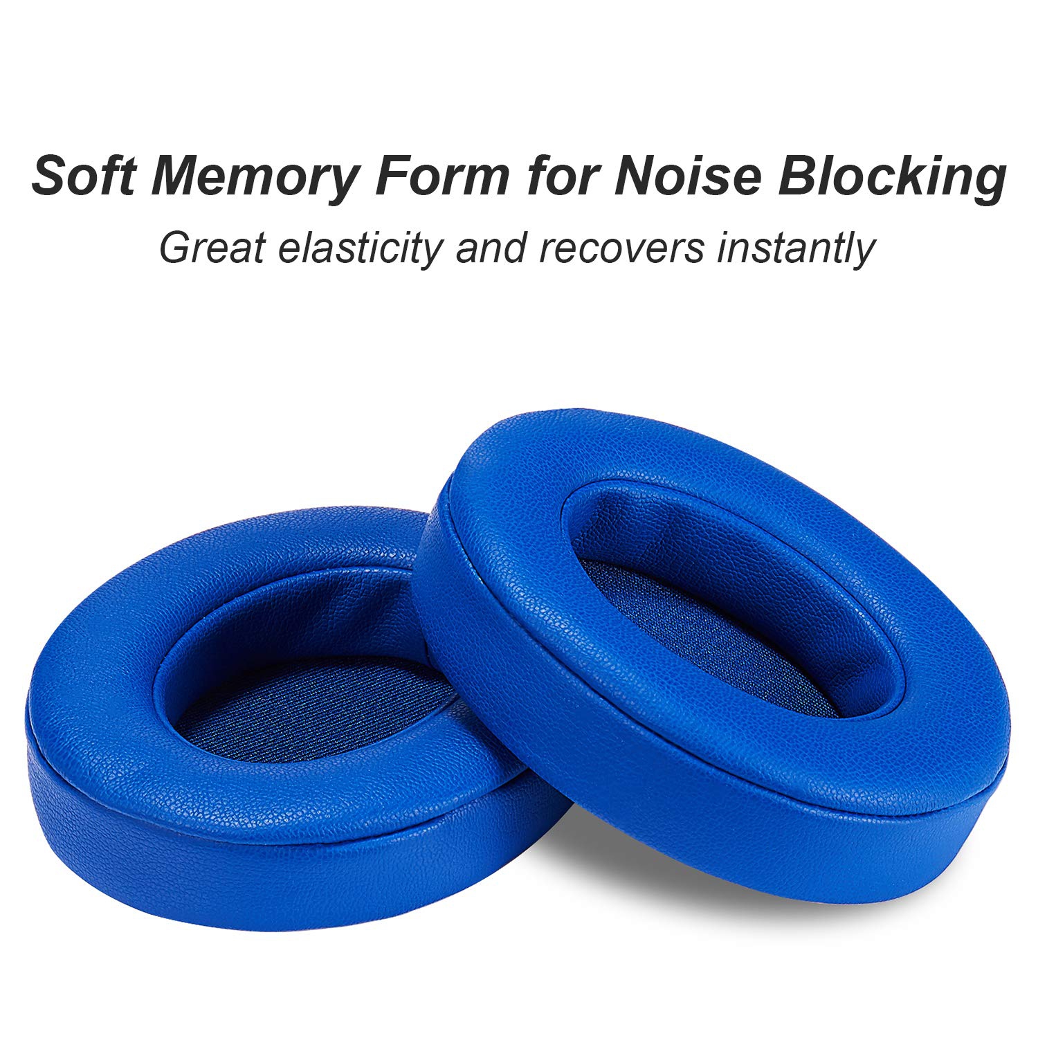 Coussinets de rechange pour Beats Studio 2,0/3,0 sans fil et avec fil, coussin avec forme de mémoire et cuir protéiné, bleu