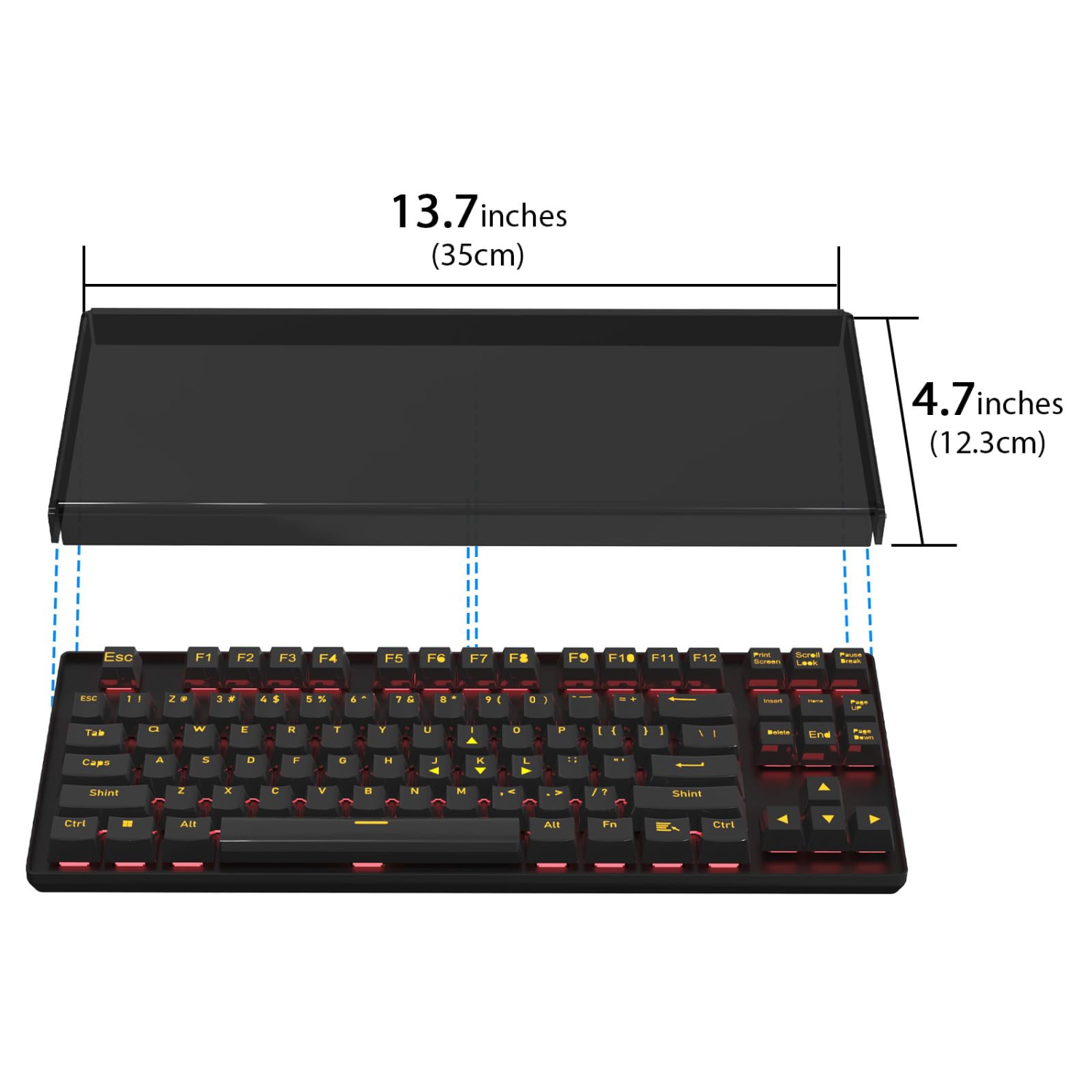 Tenkeyless TKL Keyboard Dust Cover, Acrylic Keypads Cover for 80% Compact 87 Key Computer Mechanical Gaming Wireless Keyboard, Compatible with Razer
