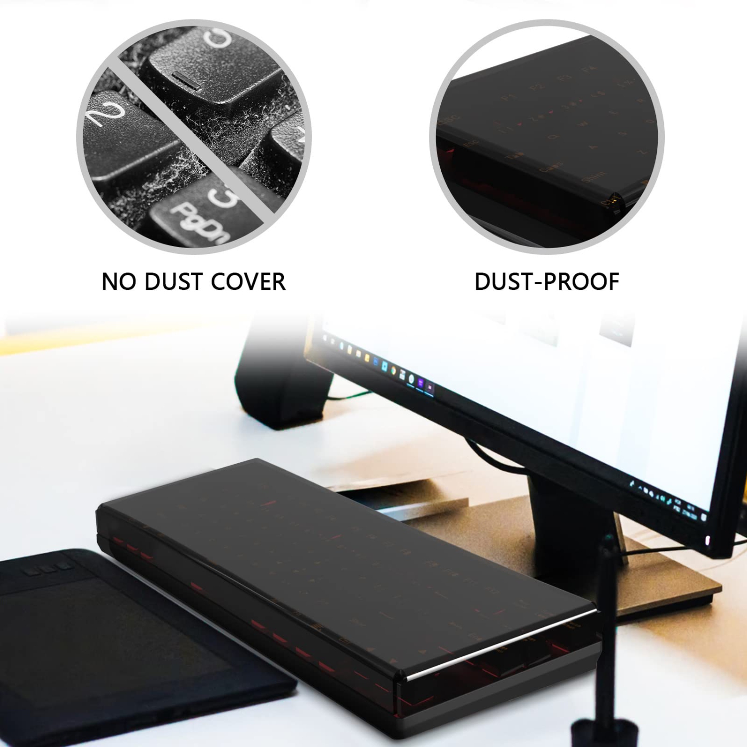 Tenkeyless TKL Keyboard Dust Cover, Acrylic Keypads Cover for 80% Compact 87 Key Computer Mechanical Gaming Wireless Keyboard, Compatible with Razer