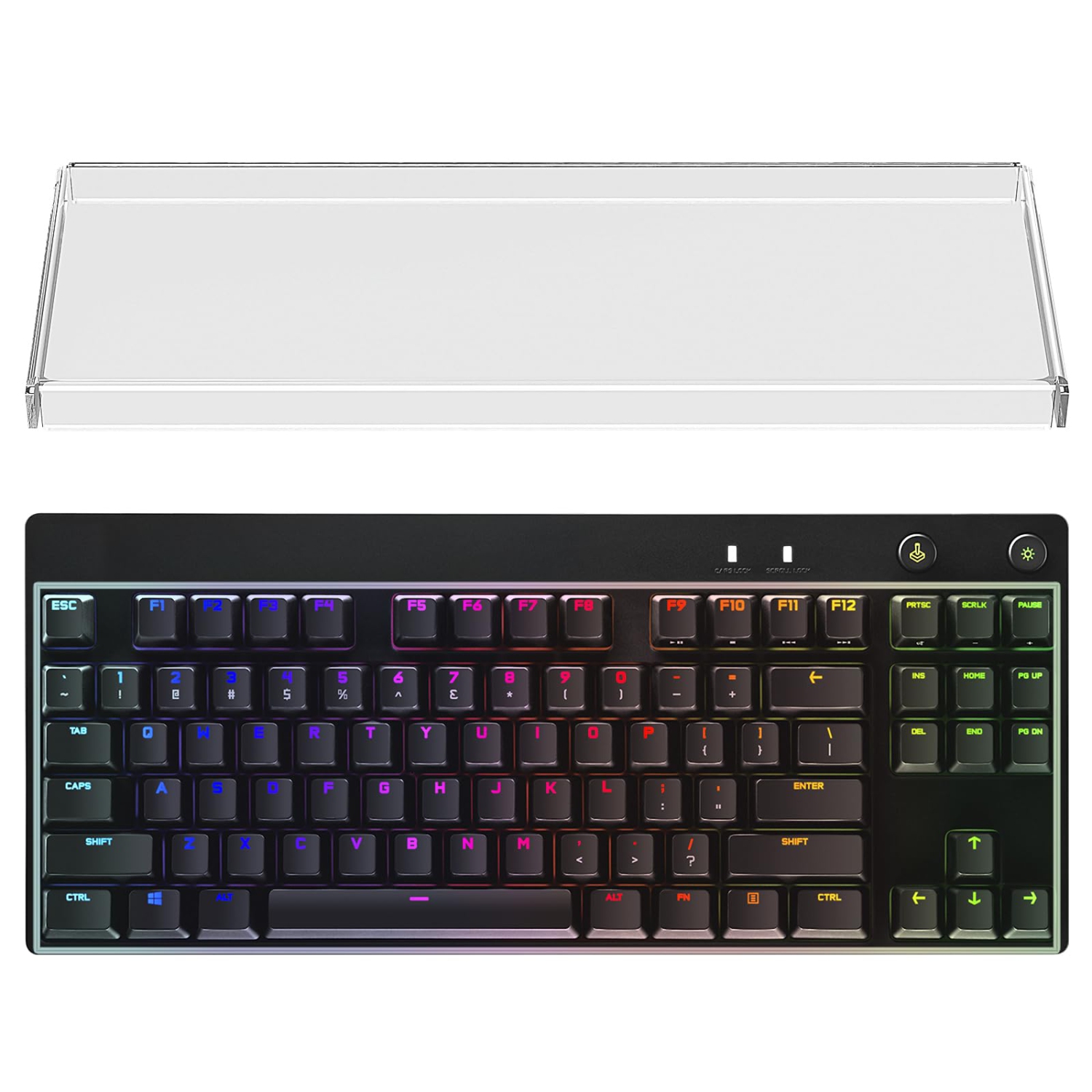 Tenkeyless TKL Keyboard Dust Cover, Clear Acrylic Keypads Cover for 80% Compact 87 Key Computer Mechanical Gaming Keyboard, Compatible with Logitech