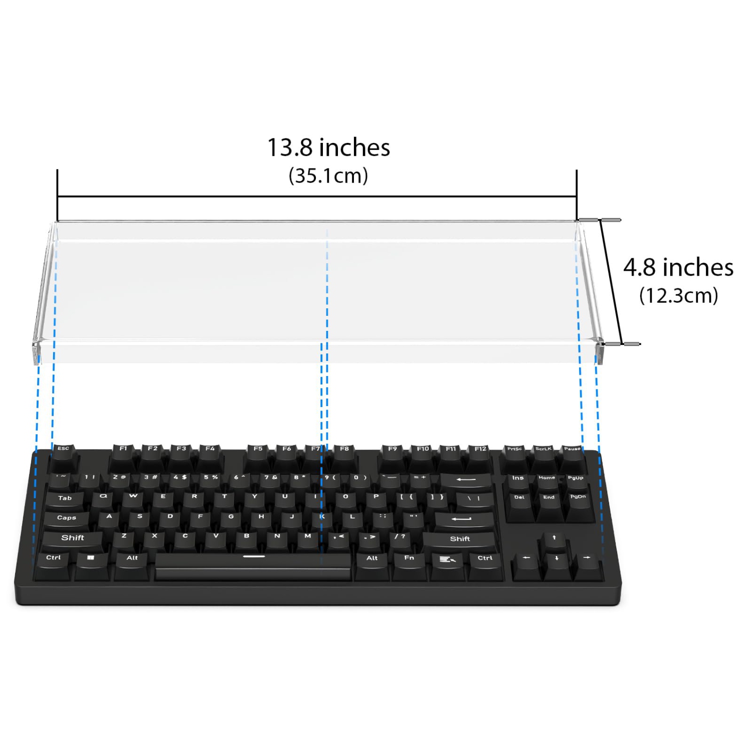 Tenkeyless TKL Keyboard Dust Cover, Clear Acrylic Keypads Cover for 80% Compact 87 Key Computer Mechanical Gaming Keyboard, Compatible with Logitech