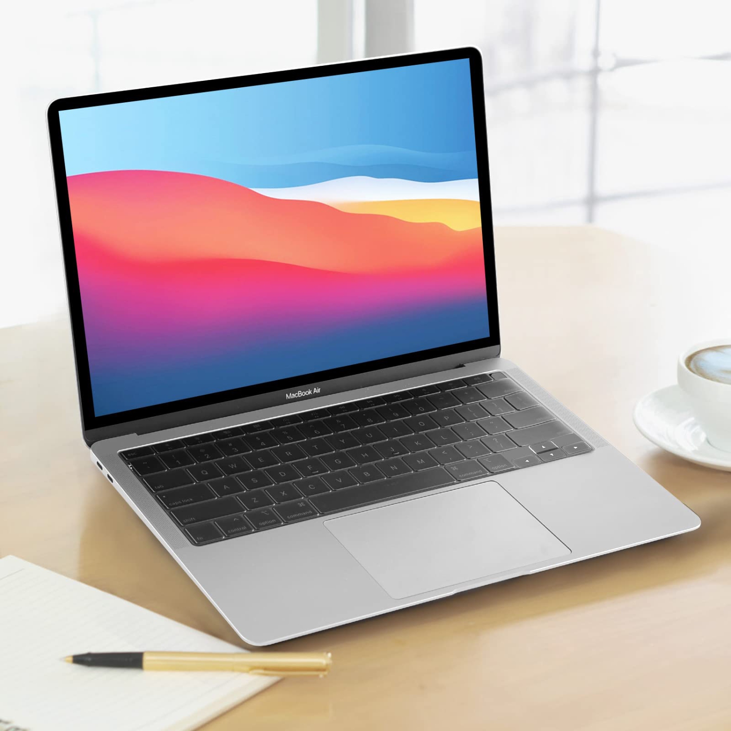 Couverture-clavier Premium Ultra Thin compatible pour MacBook Air 13&nbsp;po M1 A2337 A2179 2021 2020 avec écran Retina et Touch ID, disposition