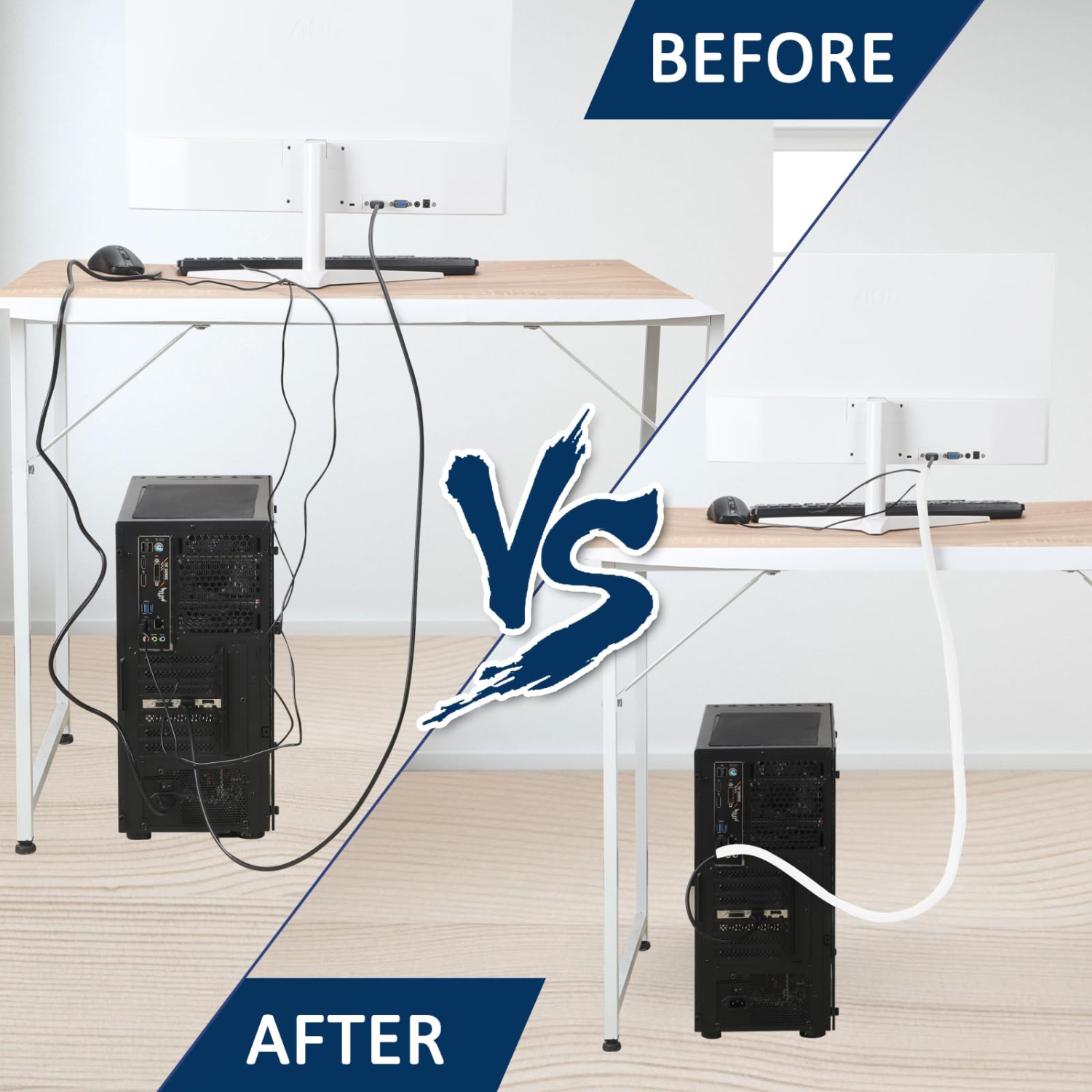 Cable Sleeve 10ft - 1/2'' Diameter Expandable, Cable Organizer for USB Cable Power Cord - Wire Protector Split Cable Wrap Cover, Cord Management for