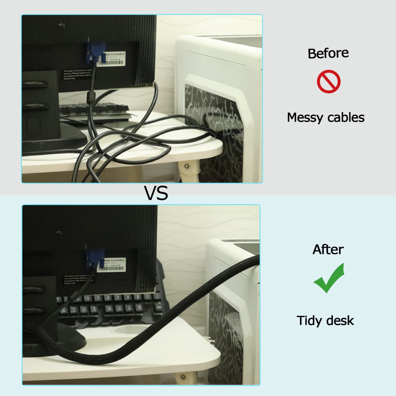 6,6&nbsp;pi - gaine de câble 1,2&nbsp;po noire, gaine de câble de système d'organisation des câbles fil Loom Split Tubing Protector