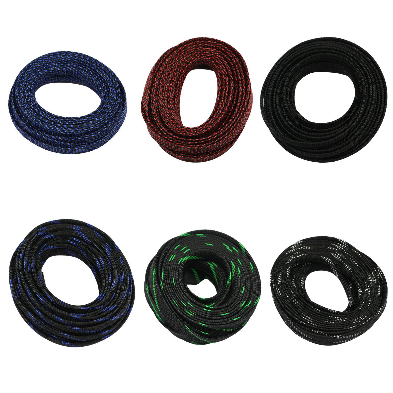 30ft PET Expandable Braided Sleeving Flexable Wire Cable Sleeve