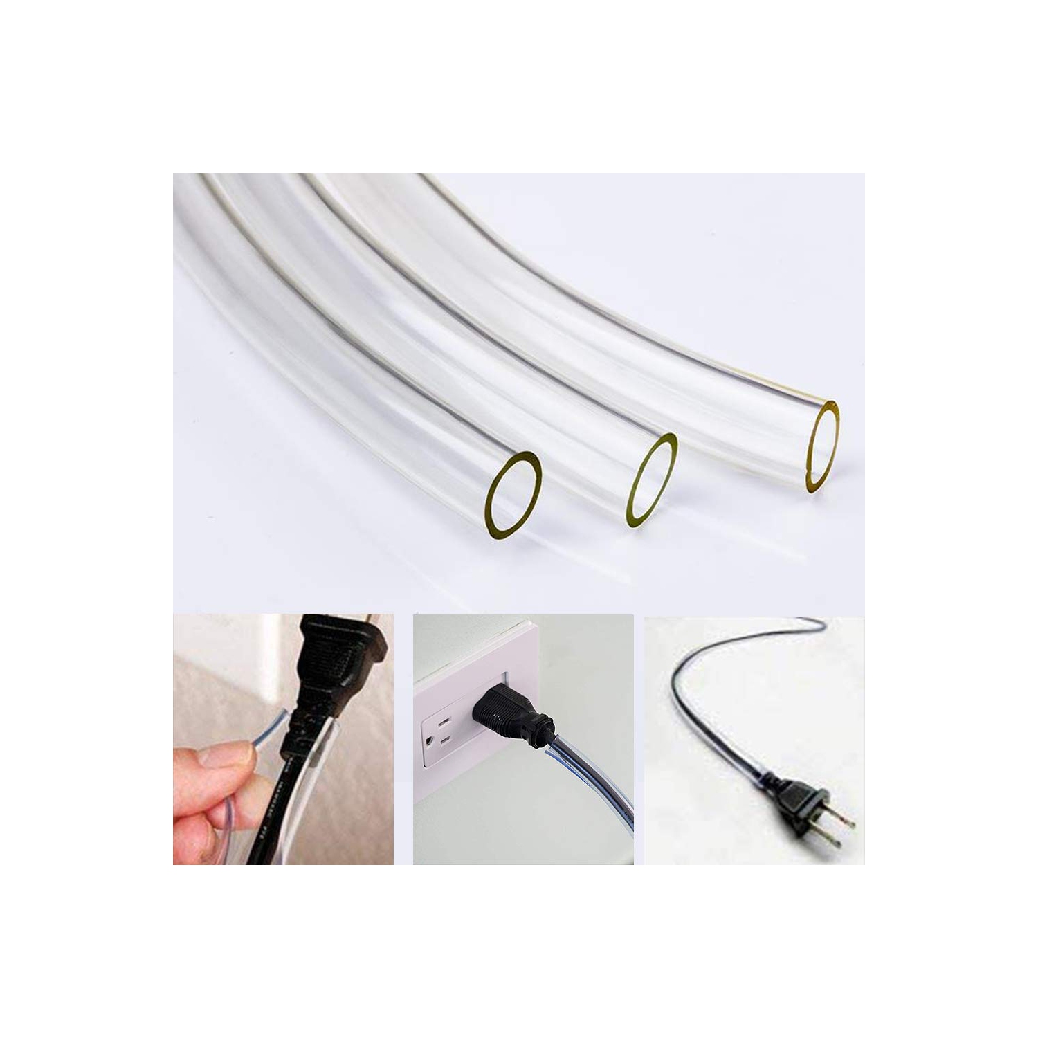 Dog and Cat Cord Protector, 10 ft/ 2mm Thick Pet Wire Flexible Cable Sleeve, for USB Charger Cable Power Cord Audio Video Cable, Unscented, Odorless