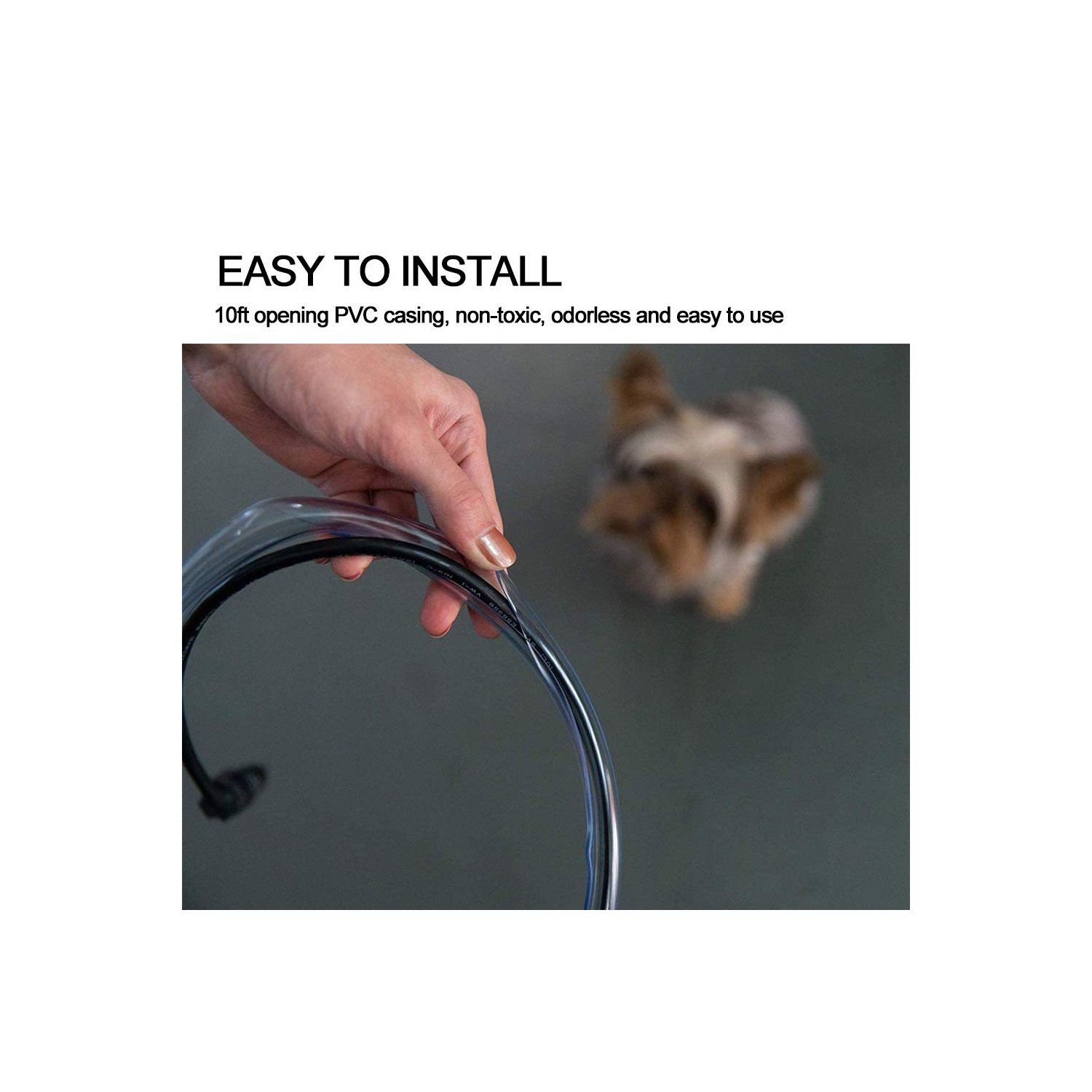 Dog and Cat Cord Protector, 10 ft/ 2mm Thick Pet Wire Flexible Cable Sleeve, for USB Charger Cable Power Cord Audio Video Cable, Unscented, Odorless