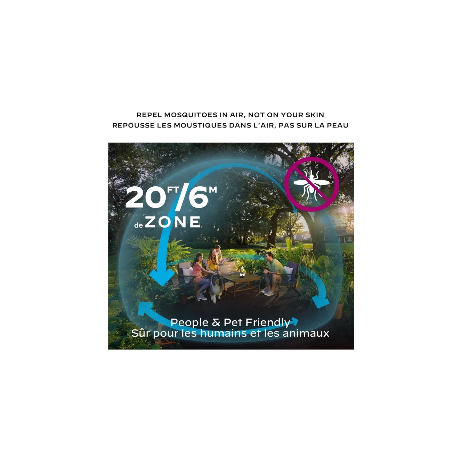 Écran de terrasse rechargeable ThermaCELL série E : Protection contre les moustiques de 20 pi, recharge de 12 heures, sans vaporisateur ou parfum