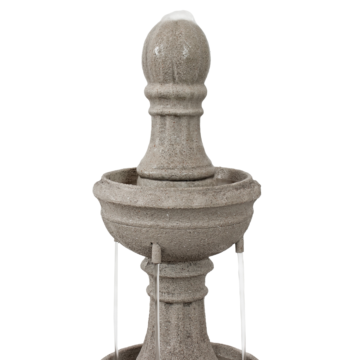 Fontaine d'extérieur en polyrésine à 3 niveaux Chypre de Sunnydaze - Gris