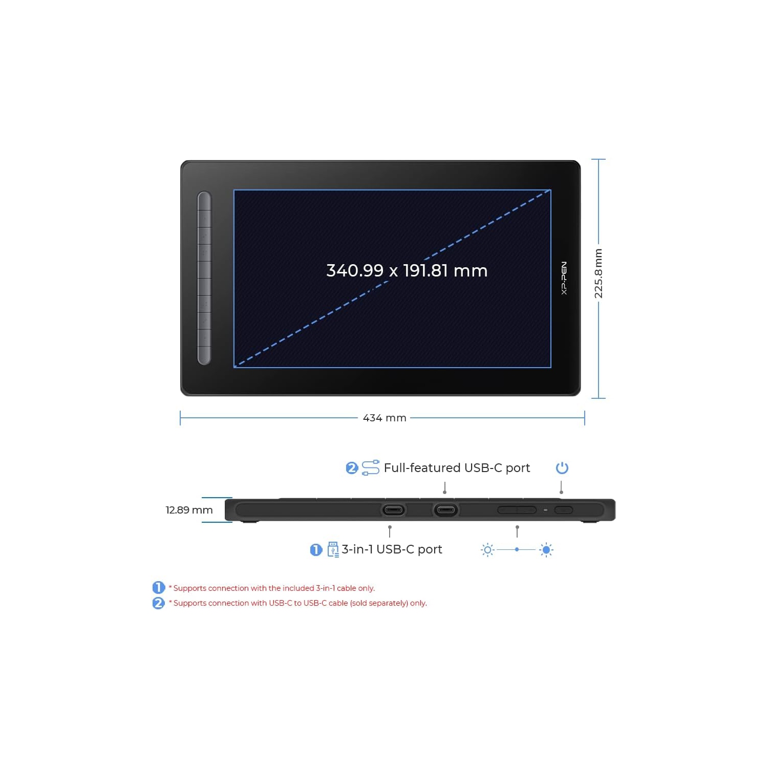 Open Box - XPPen Artist16 2nd 15.6 Inch FHD Drawing Monitor Pen Display Graphic Monitor