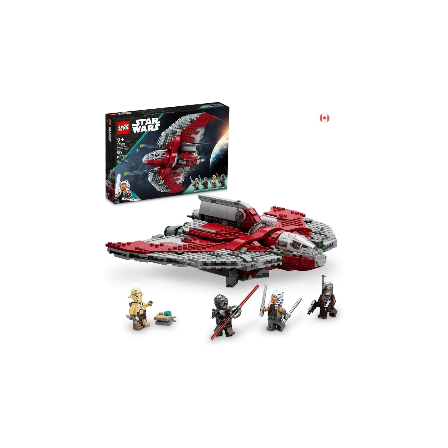 LEGO Star Wars Ahsoka Tano’s T-6 Jedi Shuttle 75362: Ahsoka TV Series Inspired Playset with Buildable Starship and 4 Figures