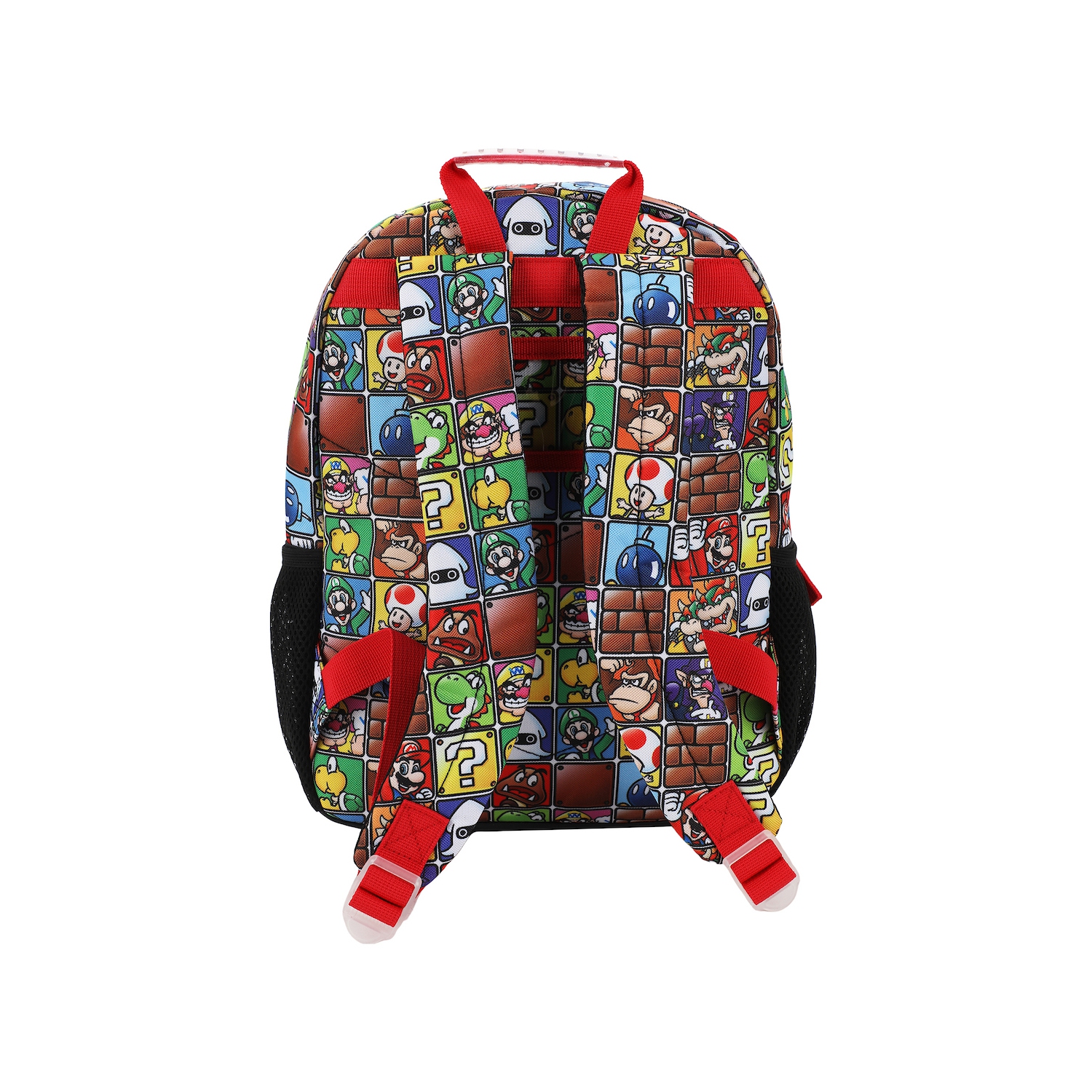 Super Mario Bros. Character Tile Kids 14" Backpack and Lunch Bag 4 Piece Set