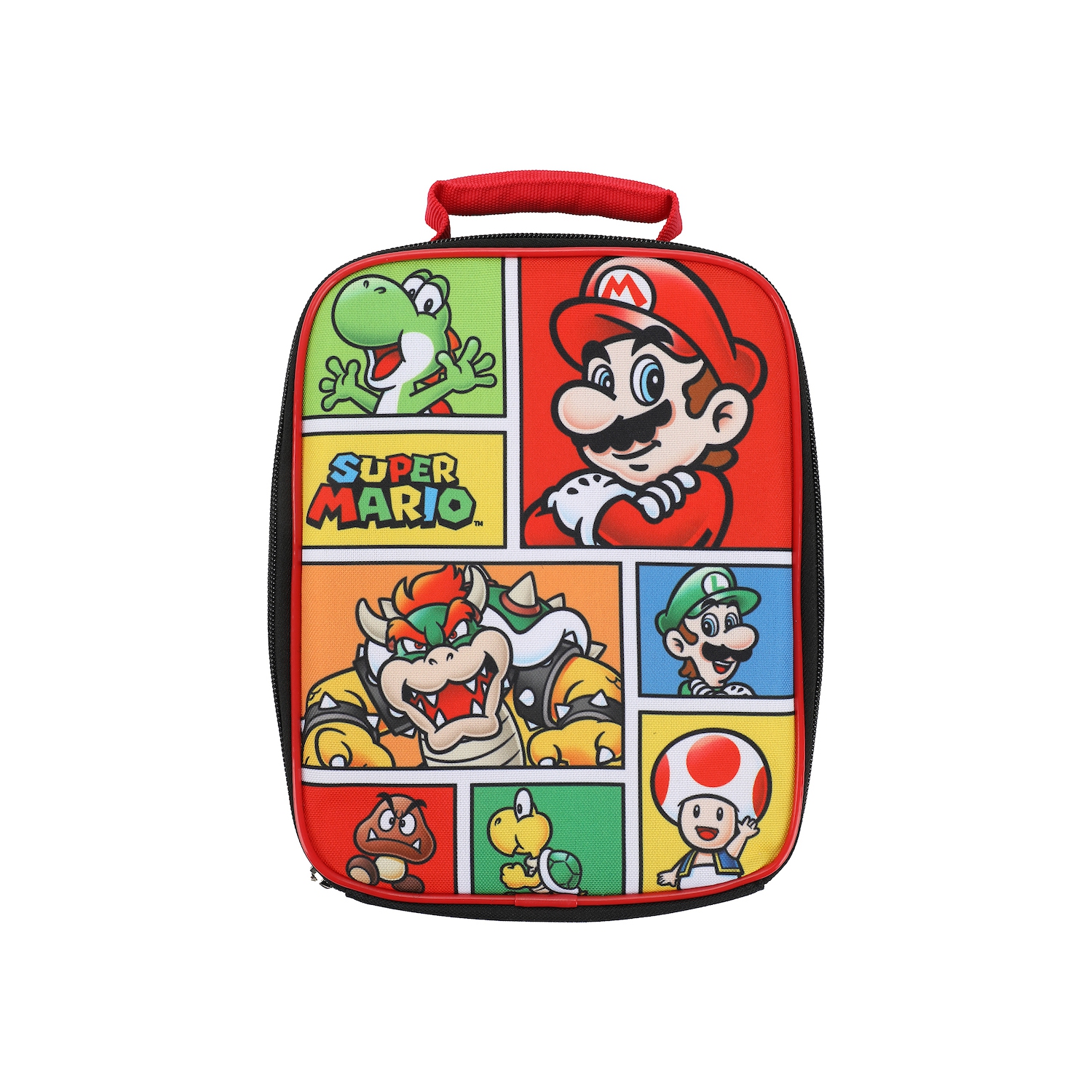 Super Mario Bros. Character Tile Kids 14" Backpack and Lunch Bag 4 Piece Set