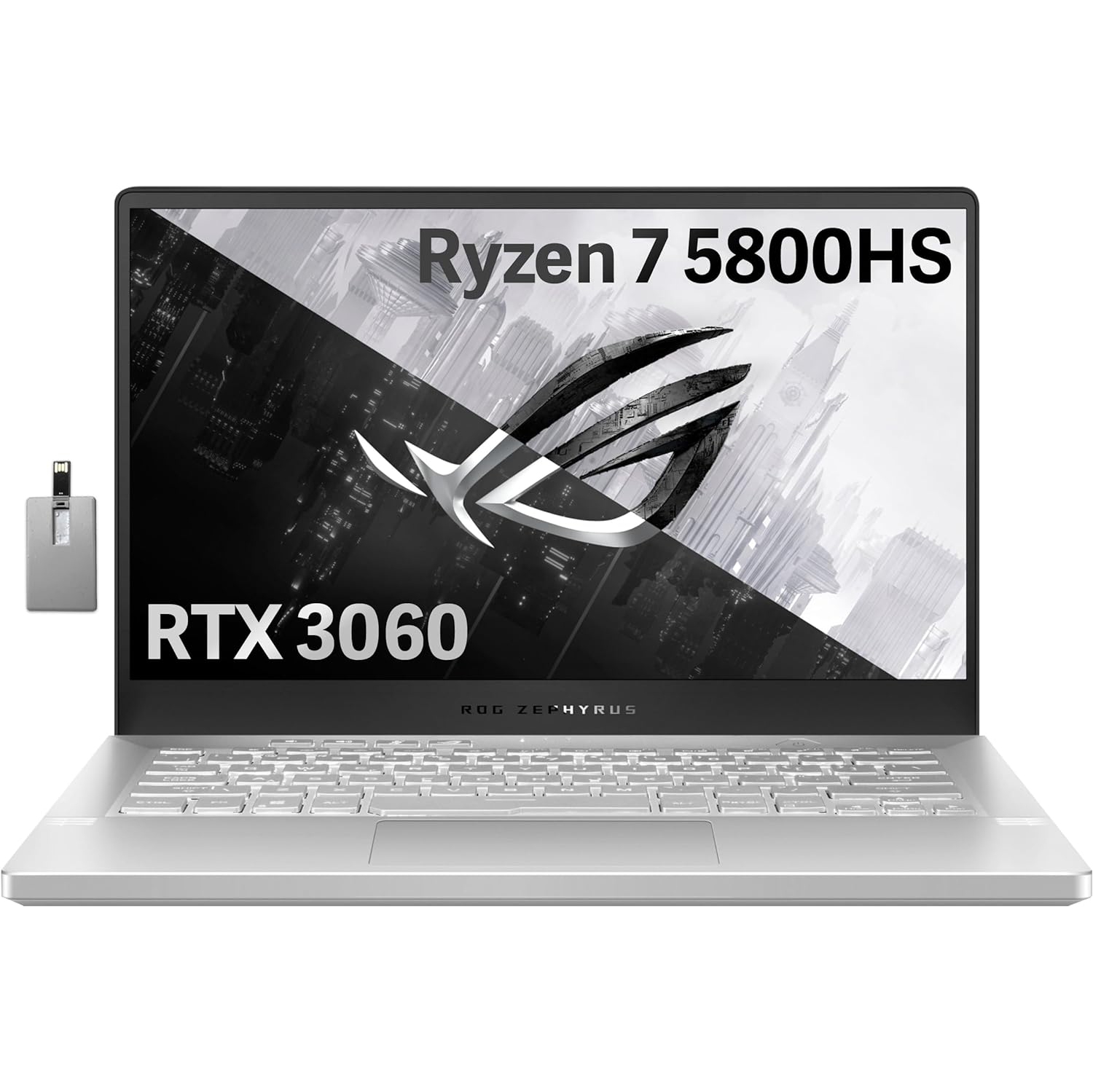 Refurbished (Excellent) - ASUS ROG Zephyrus Gaming Laptop, 14" FHD Display, AMD Ryzen 7-5800HS, GeForce RTX 3060, 2TB PCIe SSD, 16GB RAM, Backlit Kb, Win 11, 32GB USB Card