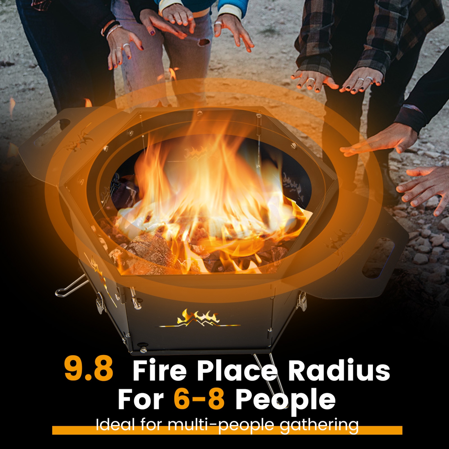 Poêle portative à barbecue au charbon avec surface pliable rotative à 360° et pattes de Costway, noir