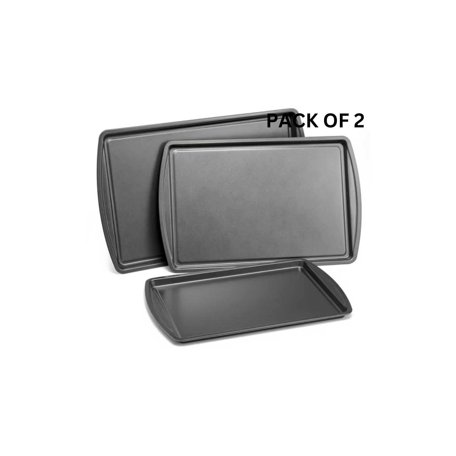 Mehiaz – Ensemble de biscuits antiadhésifs 3PC pièces, 11,2 x 17,2 po, 10,2 x 15,2 po, 9,2 x 13,2 po, gris, ensemble de 2 biscuits antiadhésifs MS 3PC