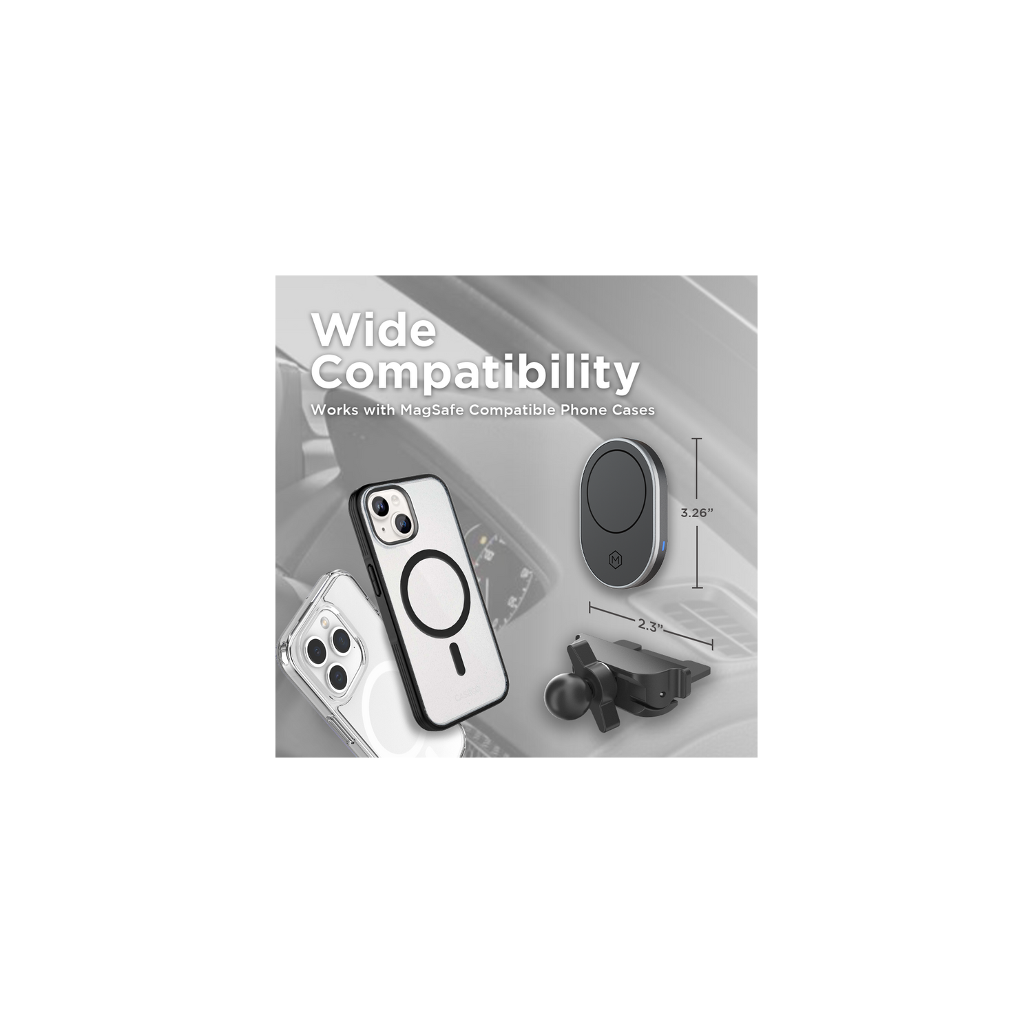 Chargeur de voiture sans fil CD avec support de téléphone MagSafe