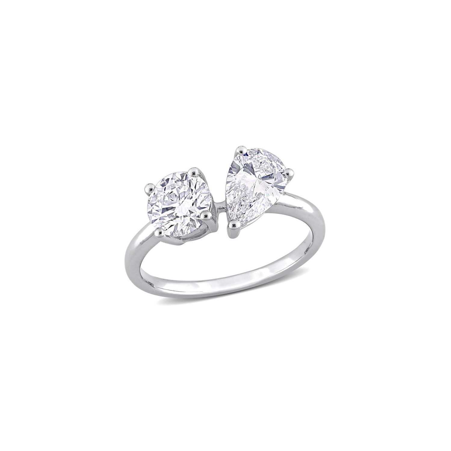 2.00 Carat Lab-Grown Diamond Two Stone Engagement Ring in 14k White Gold