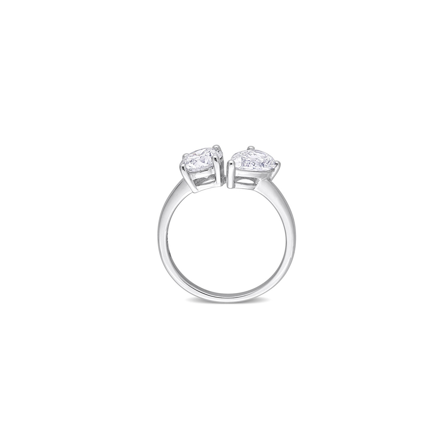 2.00 Carat Lab-Grown Diamond Two Stone Engagement Ring in 14k White Gold