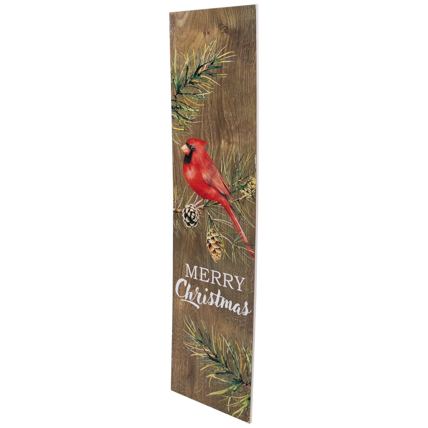 Cardinal Merry Christmas Wooden Porch Sign - 38"