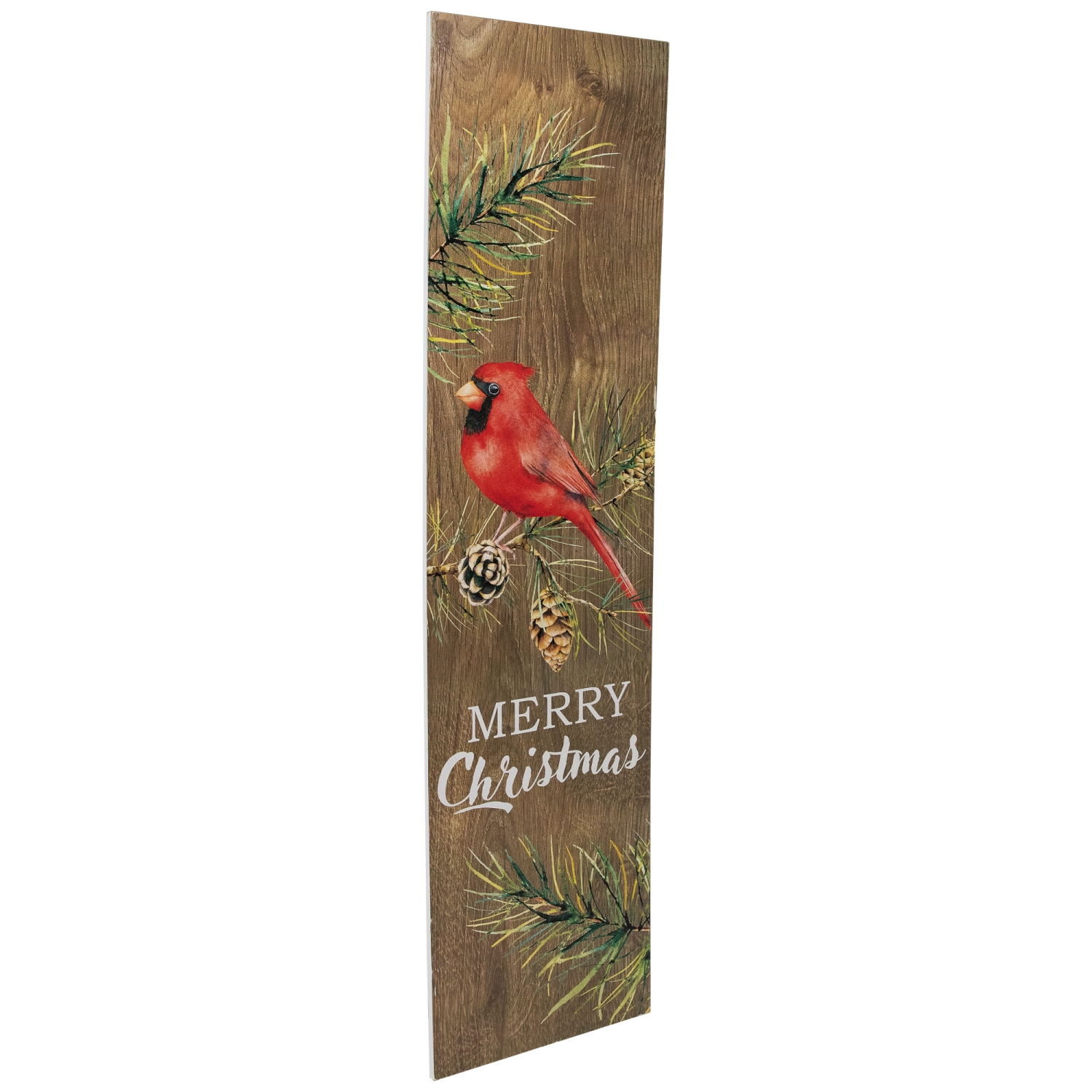 Cardinal Merry Christmas Wooden Porch Sign - 38"
