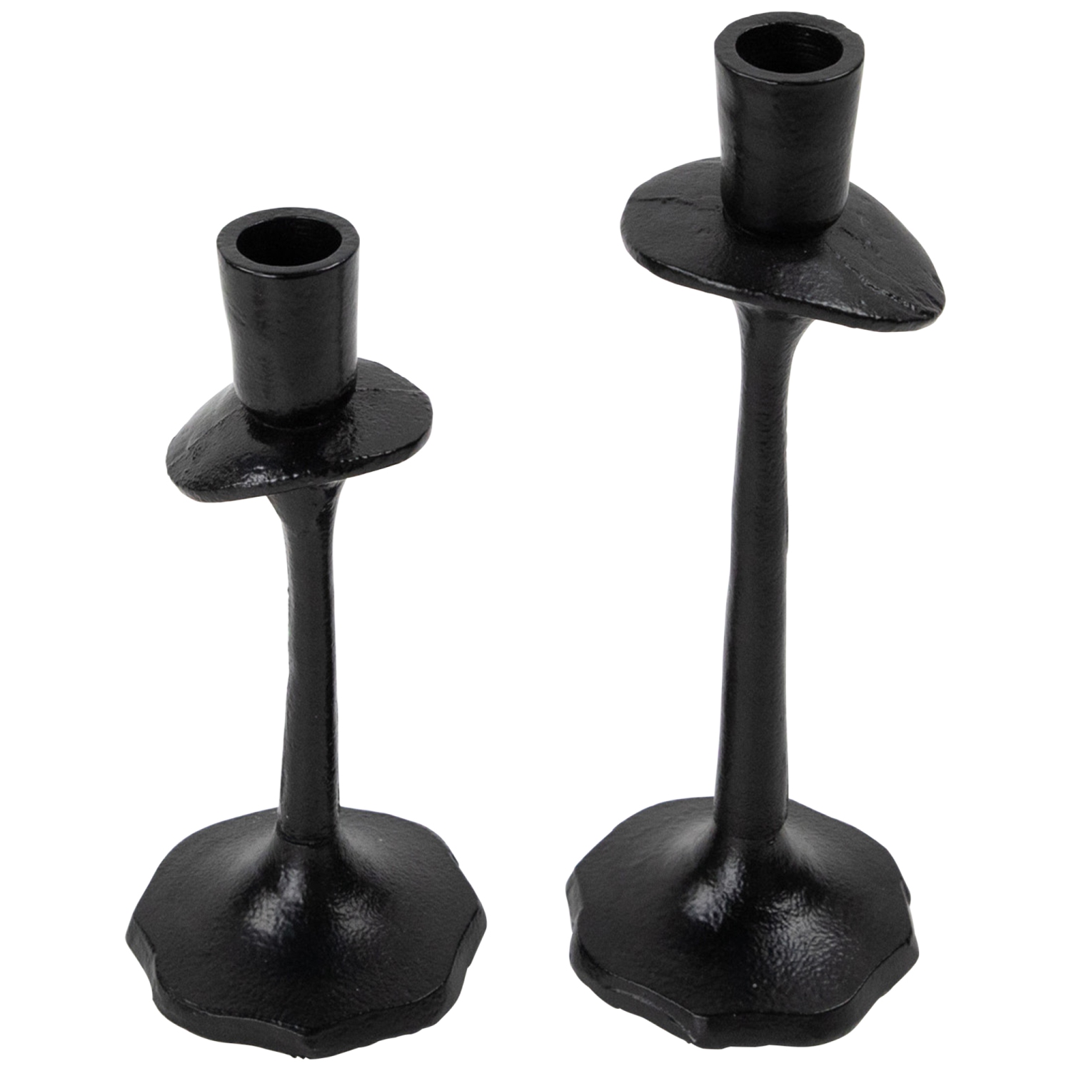 Bougeoirs effilés avec base festonnée - 9,5 po - Ensemble de 2