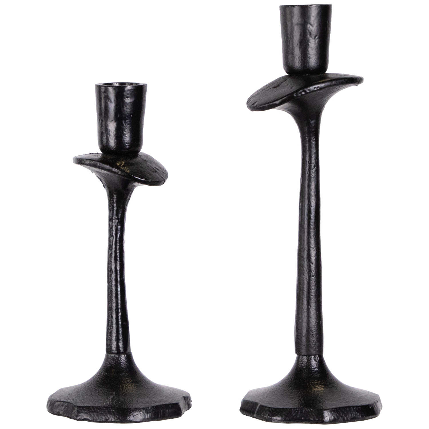 Bougeoirs effilés avec base festonnée - 9,5 po - Ensemble de 2