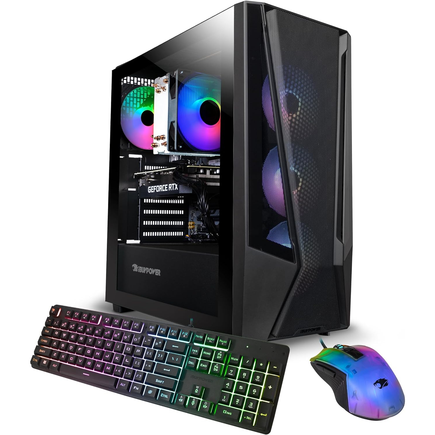 iBUYPOWER TraceMesh Gaming Desktop PC, AMD Ryzen 7 5700, Nvidia Geforce RTX 4060, 32GB Memory, 1TB NVMe SSD, WiFi Ready, Windows 11 Home, Keyboard and Mouse combo, RGB Case