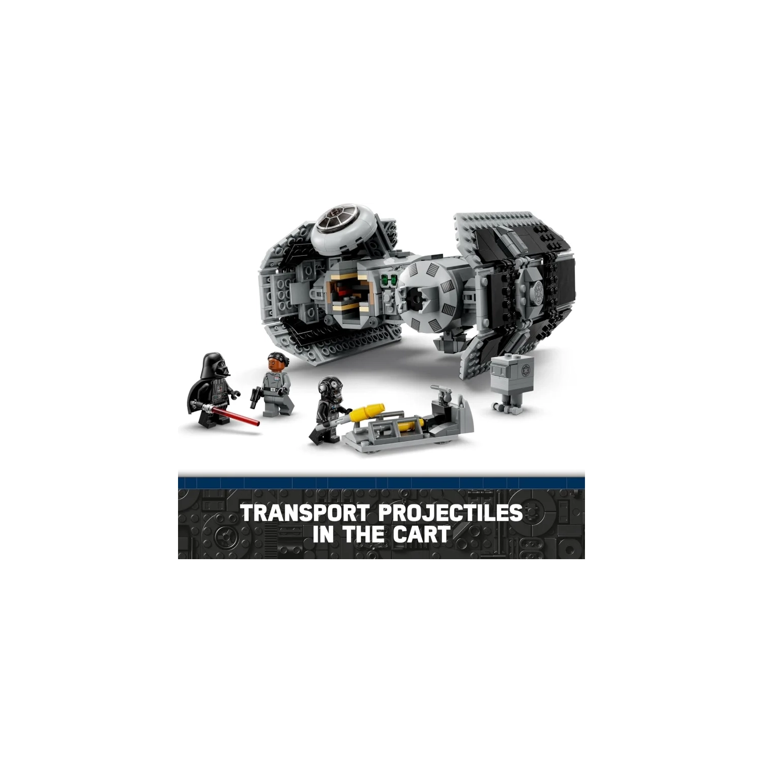 LEGO Star Wars TIE Bomber Model Building Kit, Star Wars Toy Starfighter with Gonk Droid Figure, Darth Vader Minifigure and Lightsaber, Collectible