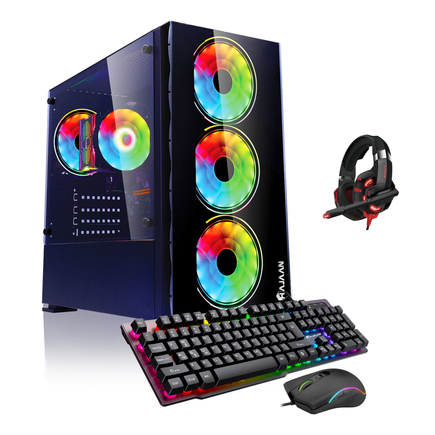 HAJAAN BREEZE Gaming Desktop PC, Intel Core i5 11400F Processor up to 4.40GHz, NVIDIA GeForce GTX 1660 Super 6GB, 1TB NVME SSD, 16GB DDR4 RAM 3200, Wi-Fi, Bluetooth, Windows 11 Pro