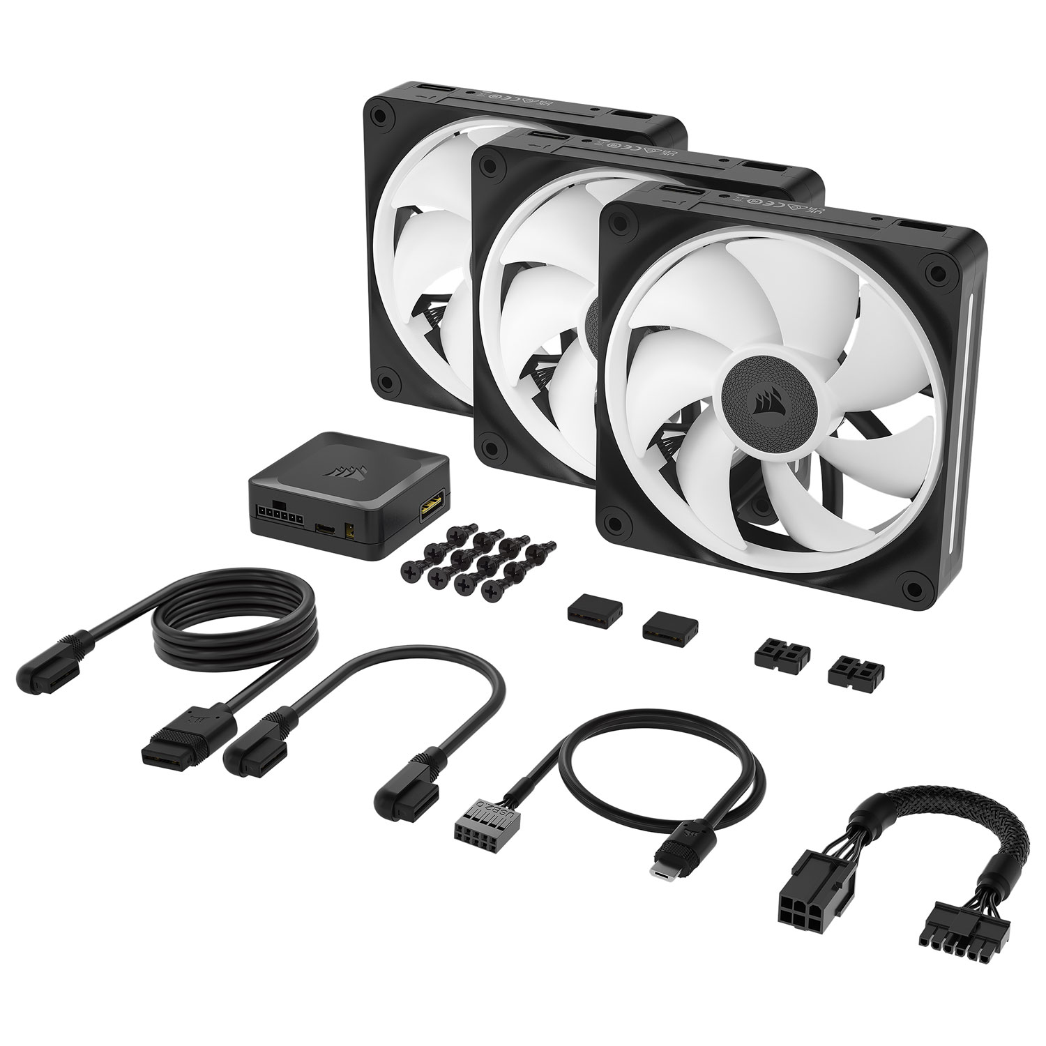 Trousse de démarrage à trois ventilateurs PWN de 120 mm iCUE Link LX120 RGB de Corsair - Noir