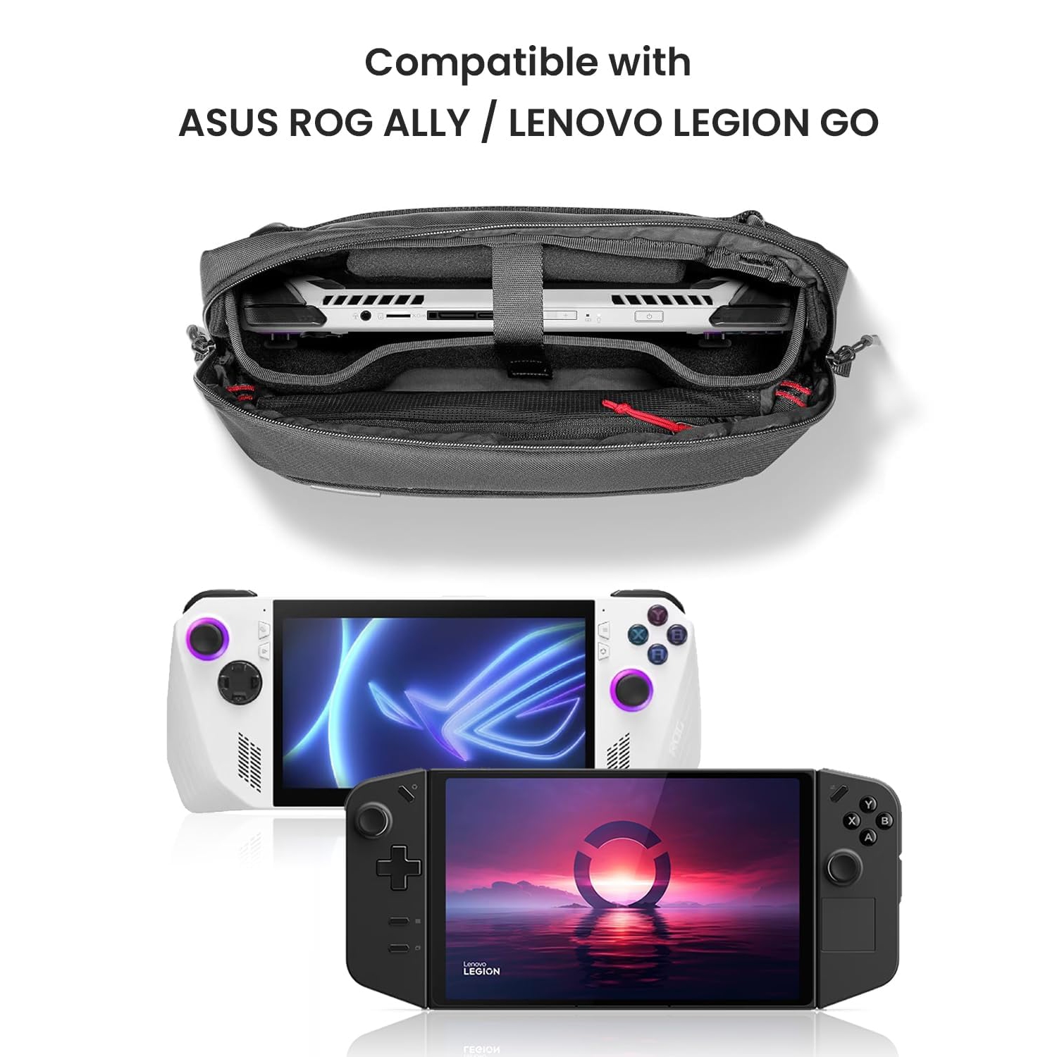 Carrying Case for Steam Deck/Steam Deck OLED/Legion Go/ASUS ROG Ally, Storage Portable Bag, Protective Shoulder Bag Pouch with Pockets Fit Console,AC
